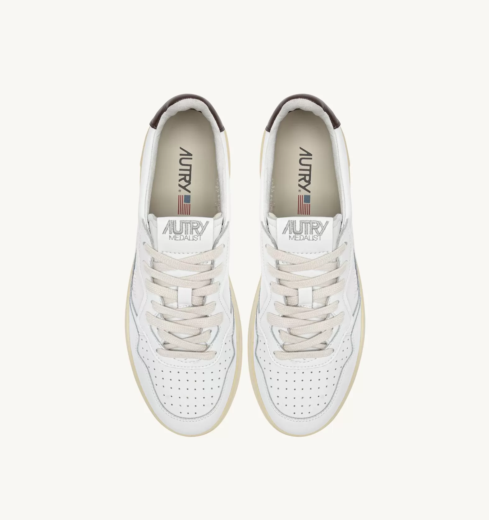 Medalist^AUTRY Medalist Low Sneakers In White And Brown Leather