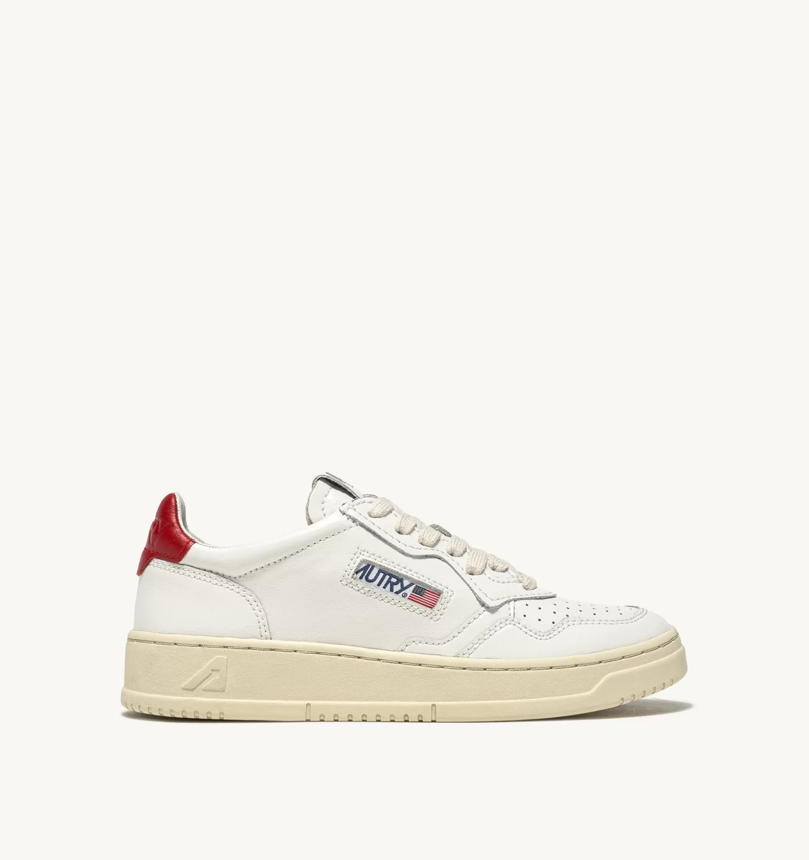 Medalist^AUTRY Medalist Low Sneakers In White And Red Leather