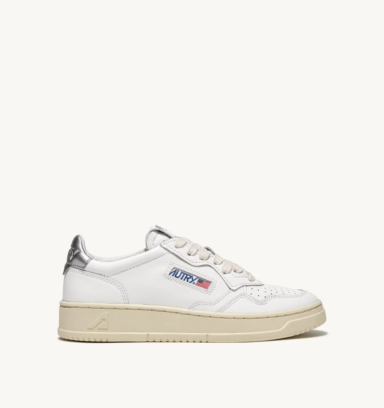 Medalist^AUTRY Medalist Low Sneakers In White And Silver Leather