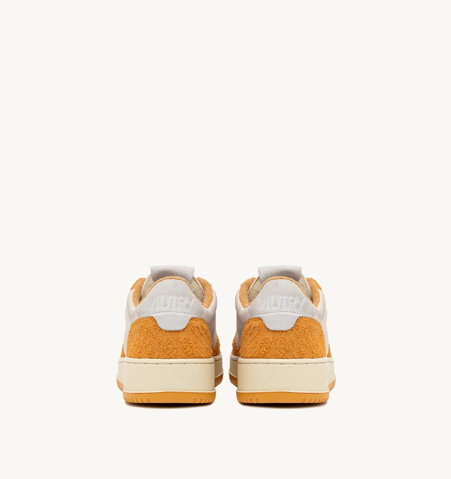 Medalist^AUTRY Medalist Low Sneakers In White Suede And Orange Hair-Effect Suede