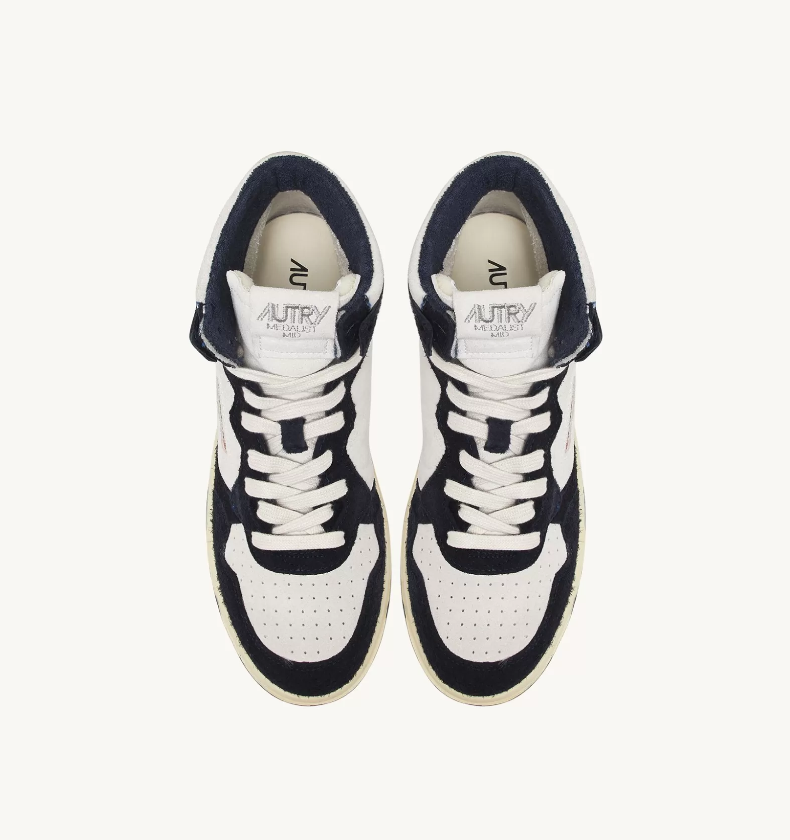 Medalist^AUTRY Medalist Mid Sneakers In Beige And Blue Suede