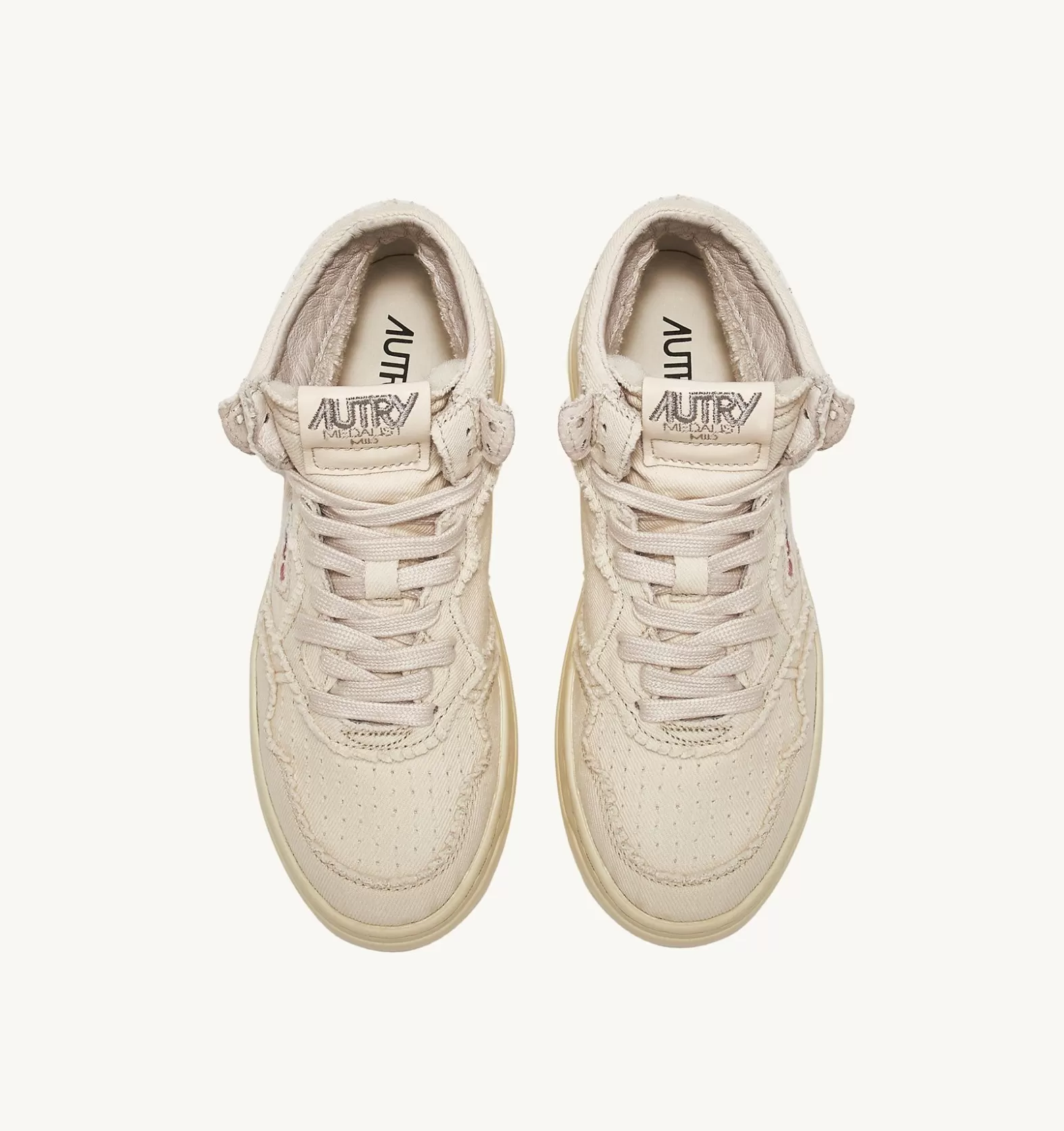 Medalist^AUTRY Medalist Mid Sneakers In Denim Color Ivory White