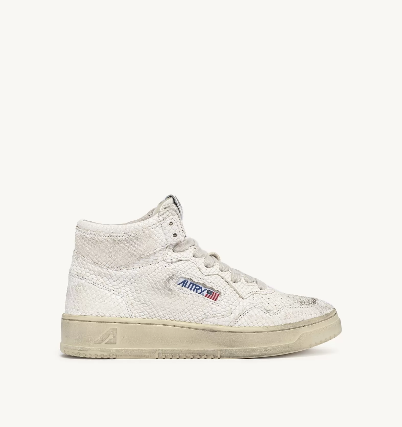Medalist^AUTRY Medalist Mid Sneakers In Snake-Effect Leather Color White