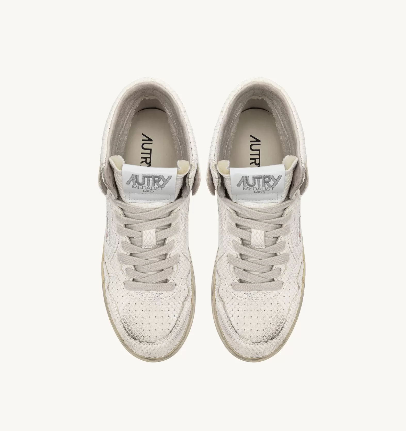 Medalist^AUTRY Medalist Mid Sneakers In Snake-Effect Leather Color White