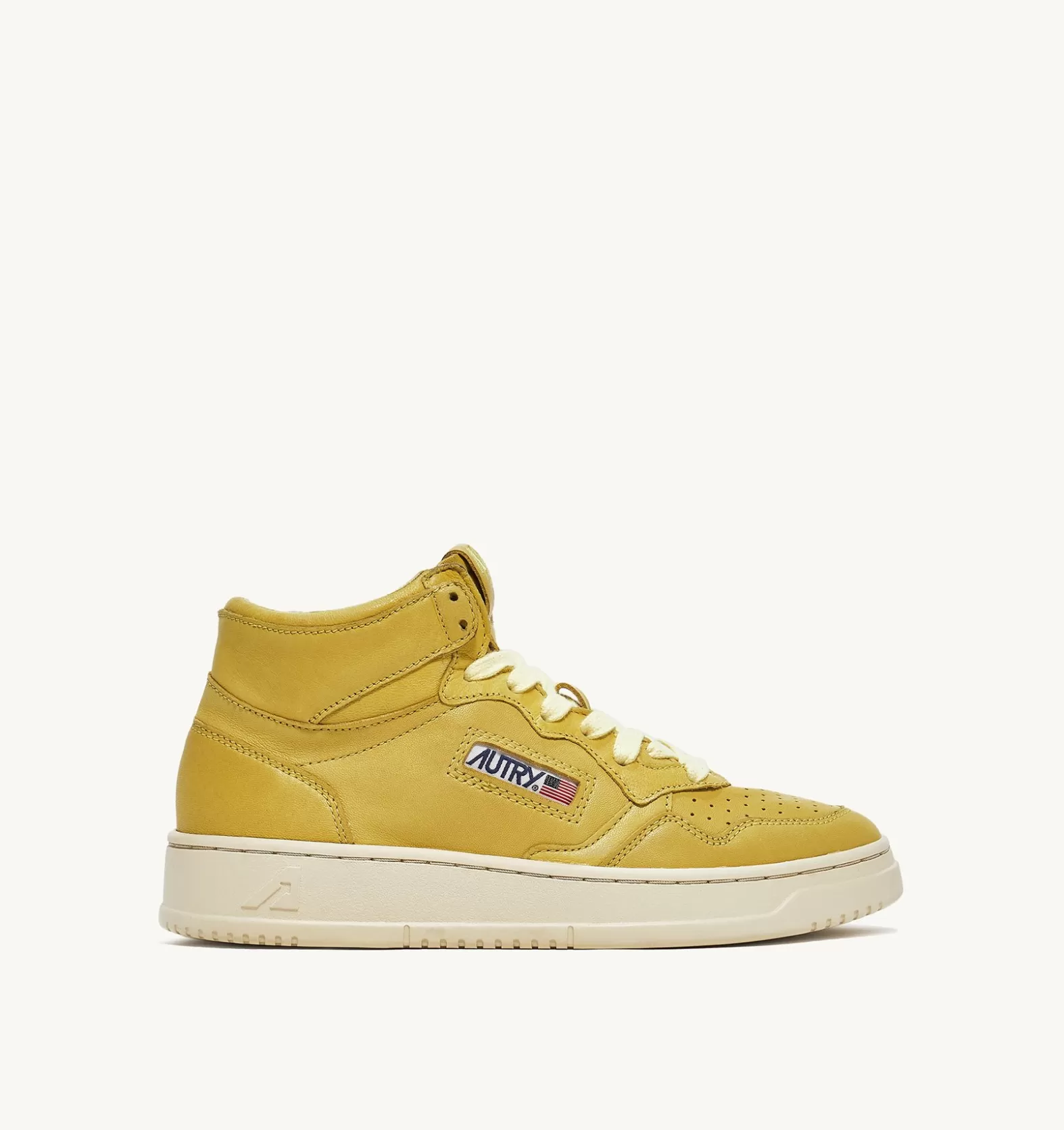 Medalist^AUTRY Medalist Mid Sneakers In Soft Goatskin Color Iris Yellow