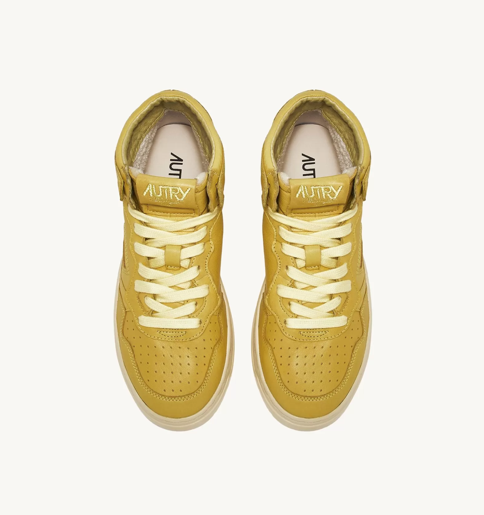 Medalist^AUTRY Medalist Mid Sneakers In Soft Goatskin Color Iris Yellow