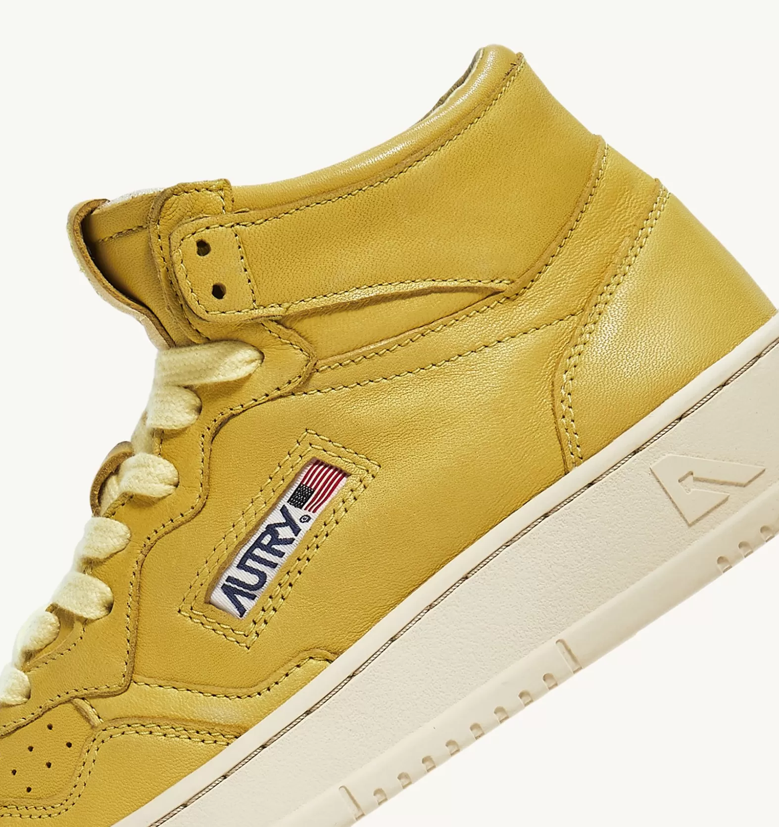 Medalist^AUTRY Medalist Mid Sneakers In Soft Goatskin Color Iris Yellow