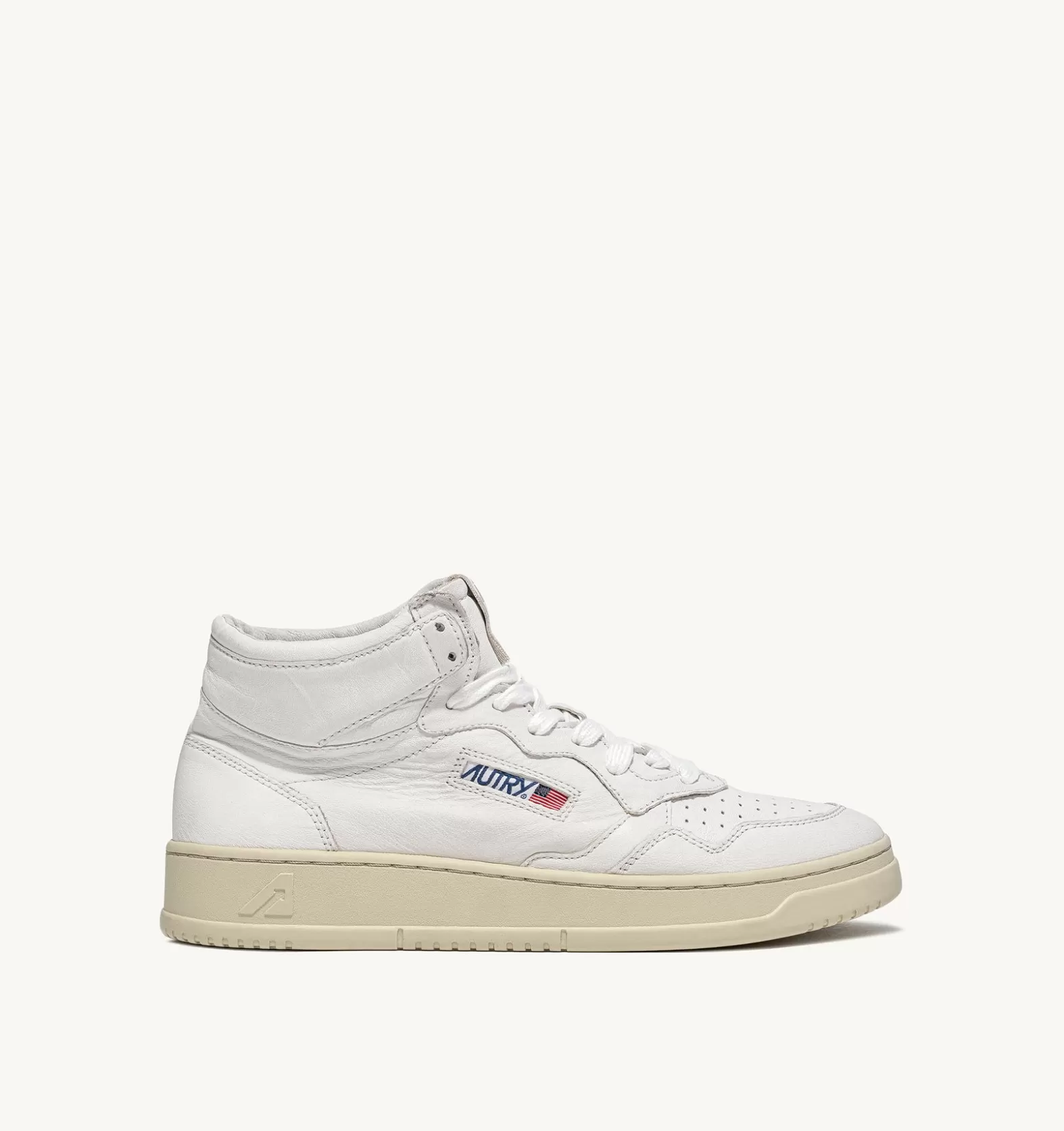 Medalist^AUTRY Medalist Mid Sneakers In Soft Goatskin Color White