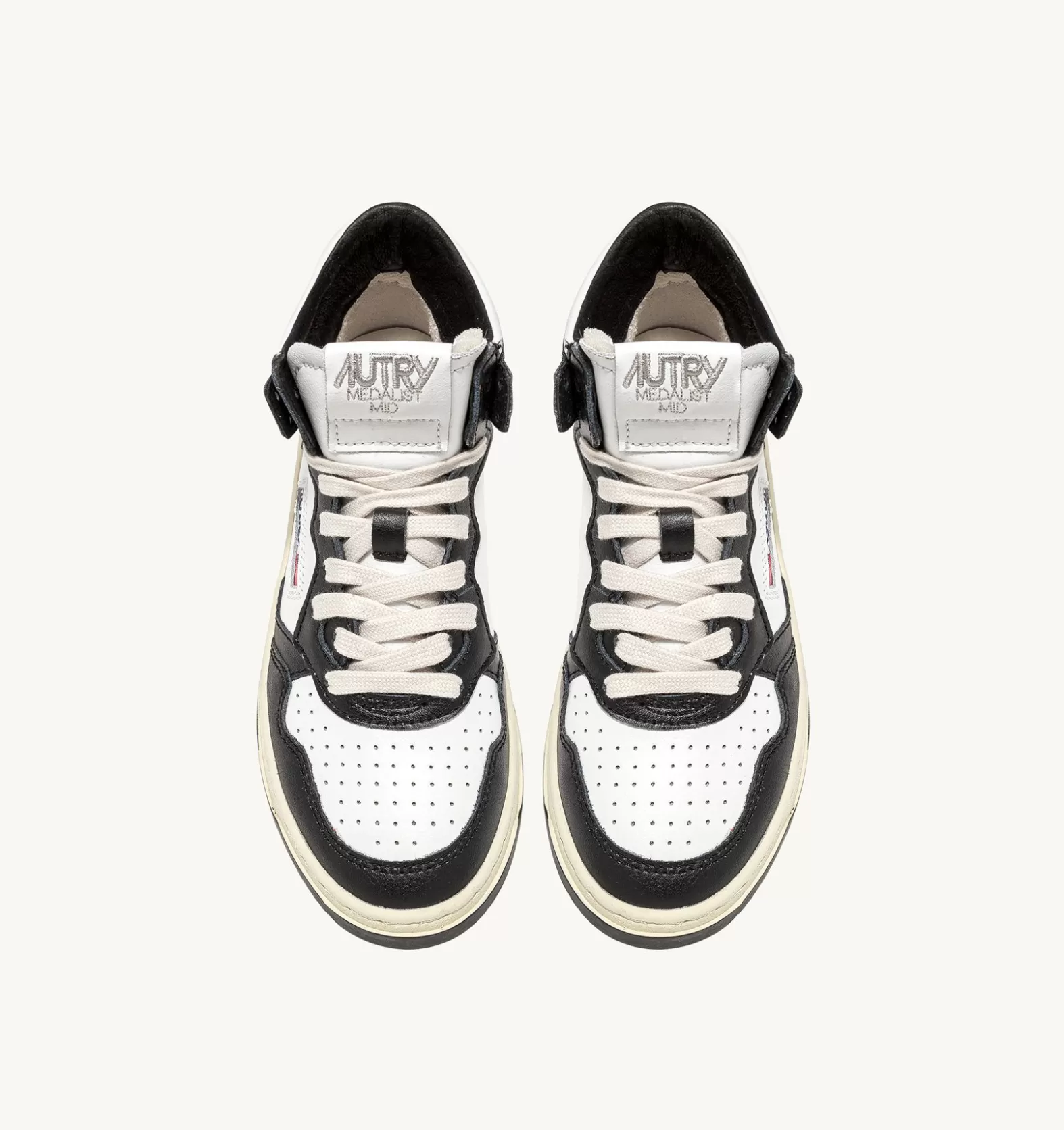 Medalist^AUTRY Medalist Mid Sneakers In Two-Tone Leather Color White And Black