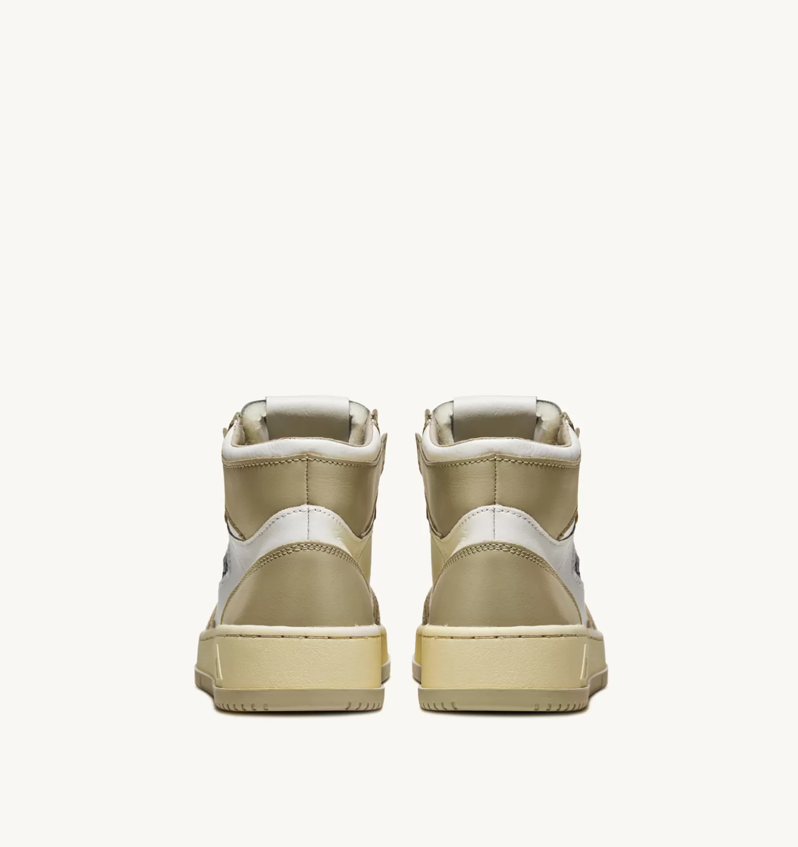 Medalist^AUTRY Medalist Mid Sneakers In Two-Tone Leather Color White And Mud Brown