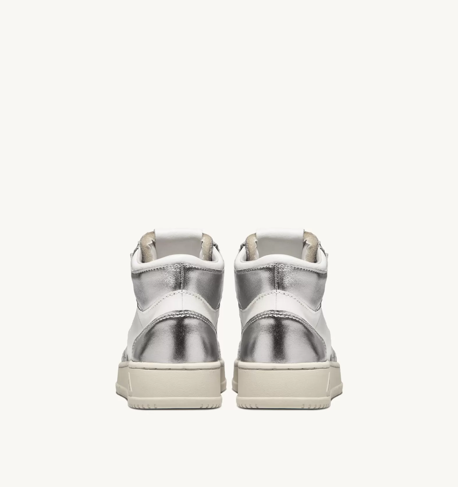 Medalist^AUTRY Medalist Mid Sneakers In Two-Tone Leather Color White And Silver
