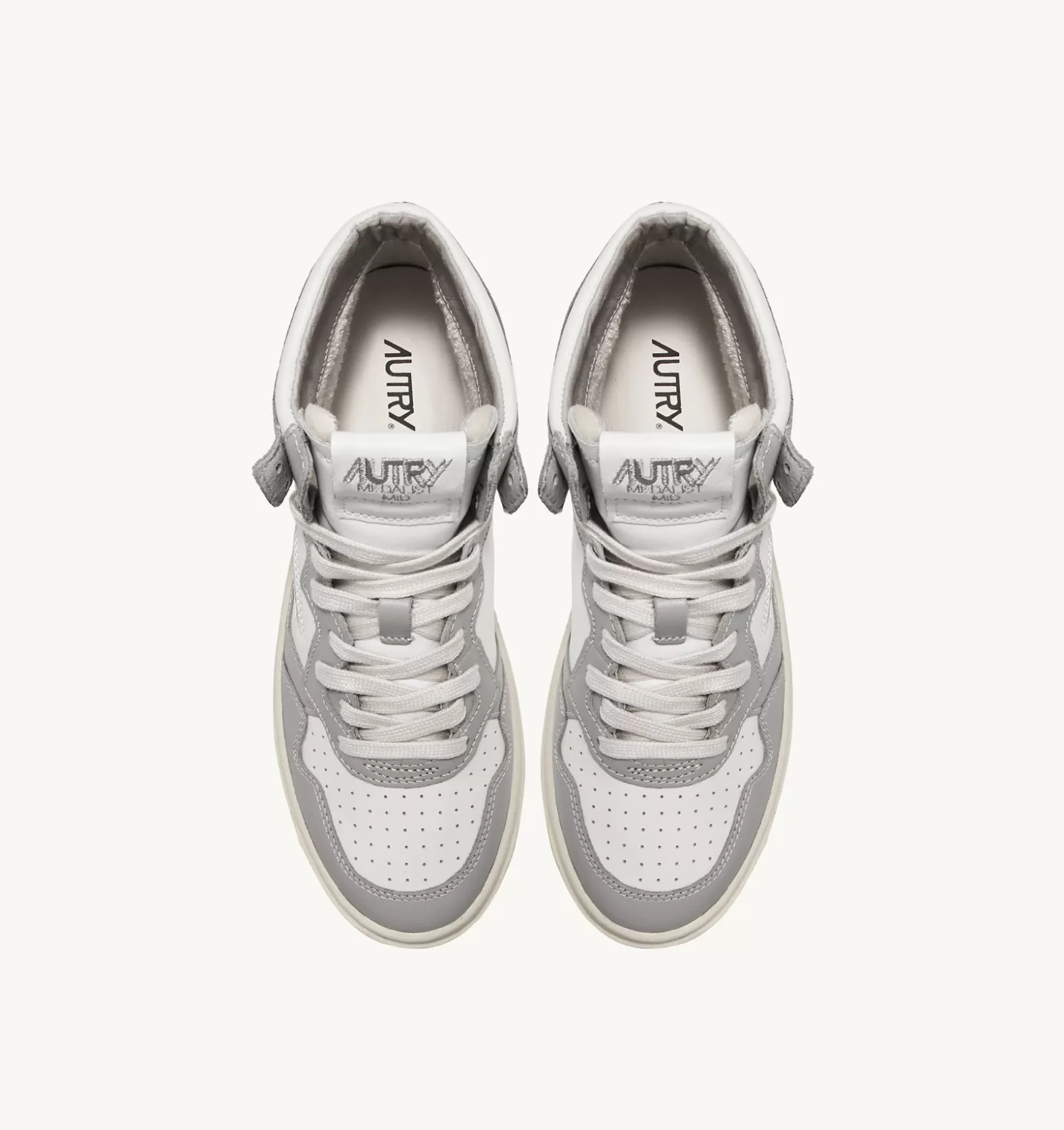 Medalist^AUTRY Medalist Mid Sneakers In Two-Tone Leather Color White And Vapor