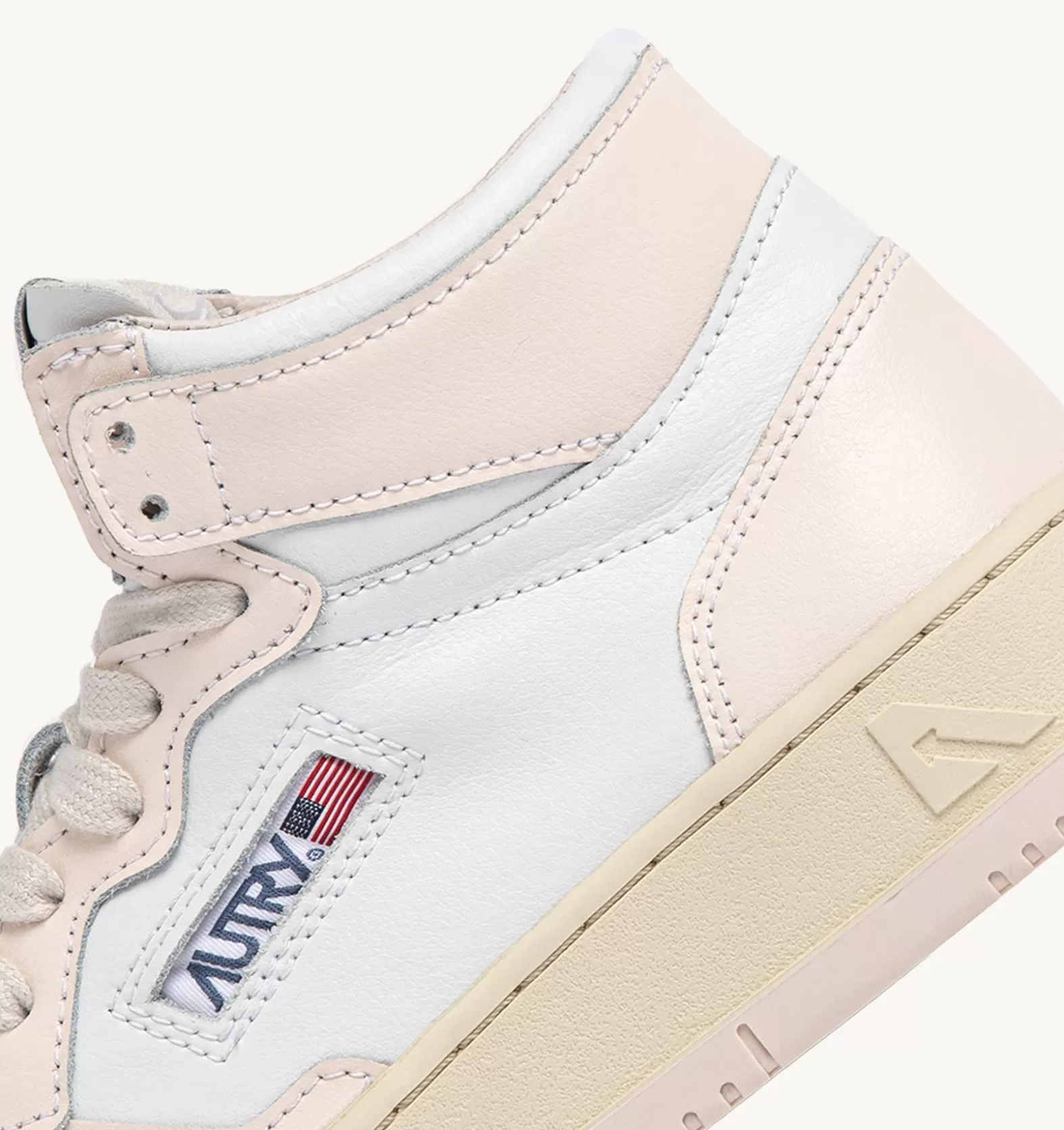 Medalist^AUTRY Medalist Mid Sneakers In White And Pink Leather