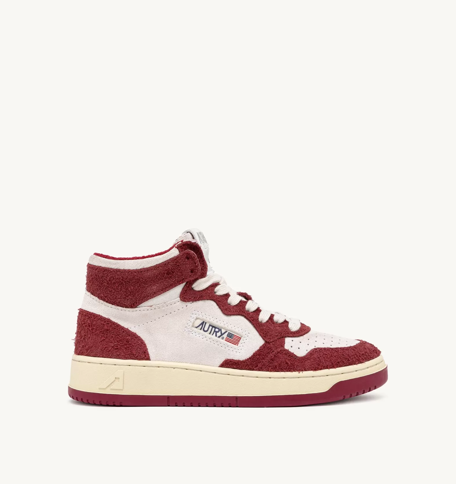 Medalist^AUTRY Medalist Mid Sneakers In White Suede And Hair-Effect Suede Color Purple