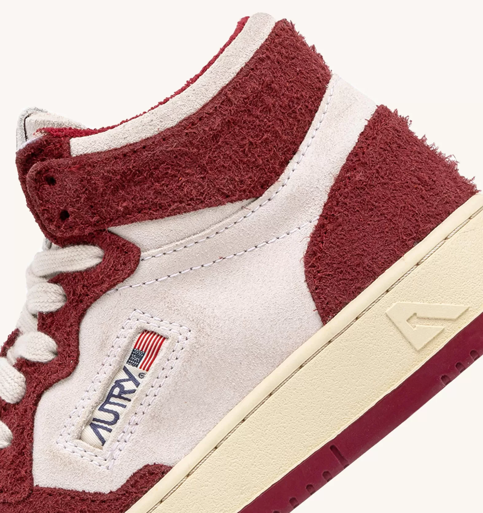 Medalist^AUTRY Medalist Mid Sneakers In White Suede And Hair-Effect Suede Color Purple