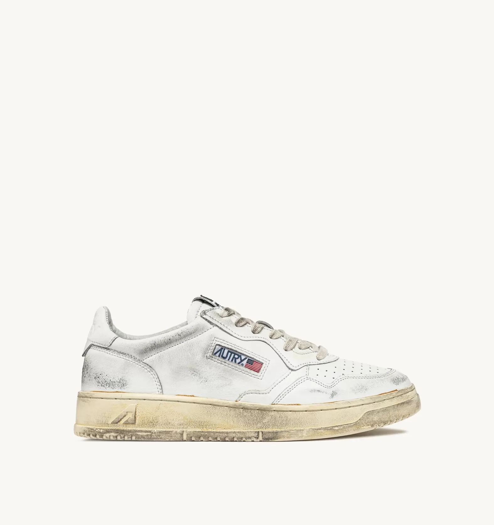 Super Vintage^AUTRY Medalist Super Vintage Low Sneakers In Glue Finish Leather Color White