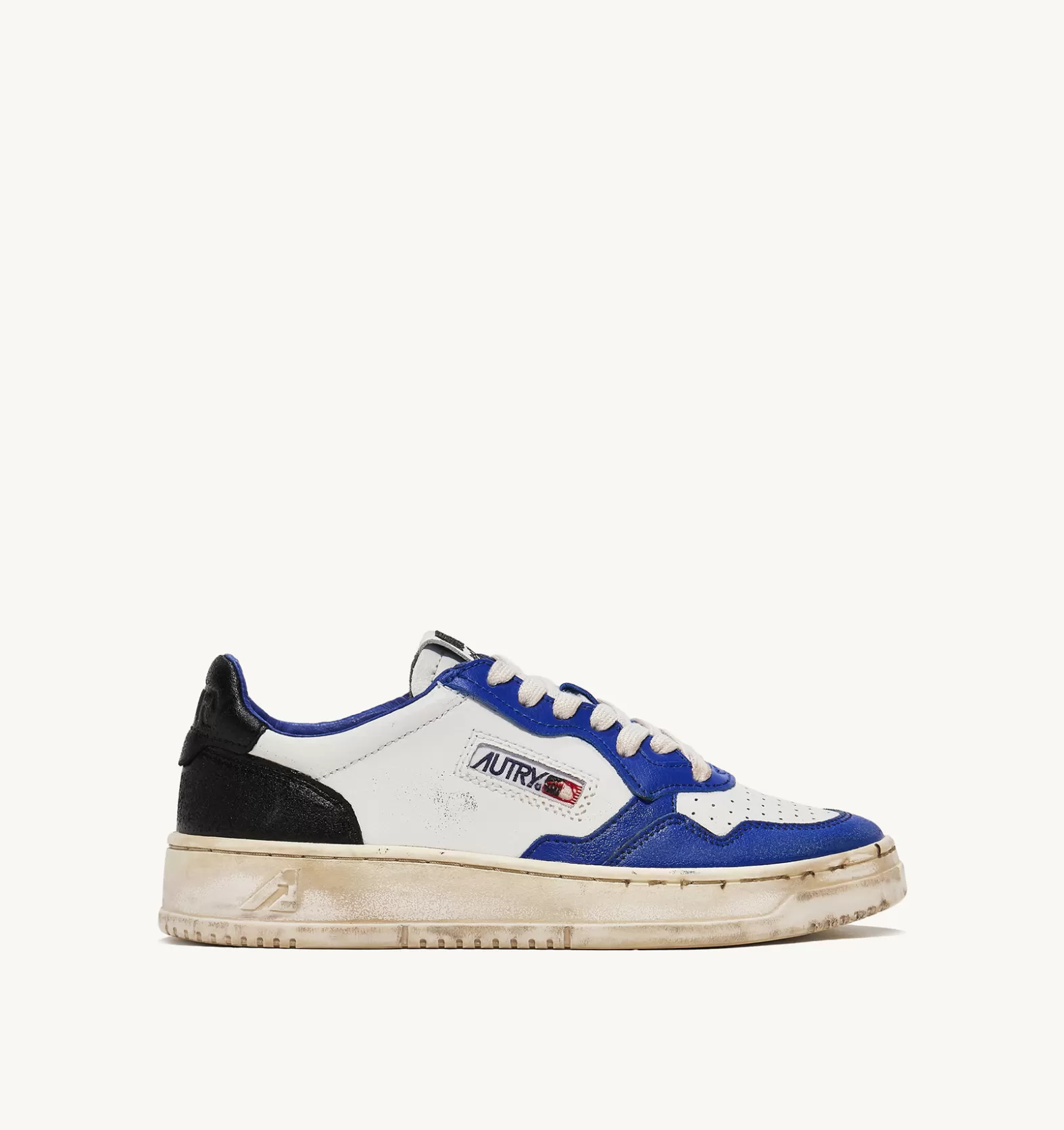 Super Vintage^AUTRY Medalist Super Vintage Low Sneakers In Leather Color White Blue And Black
