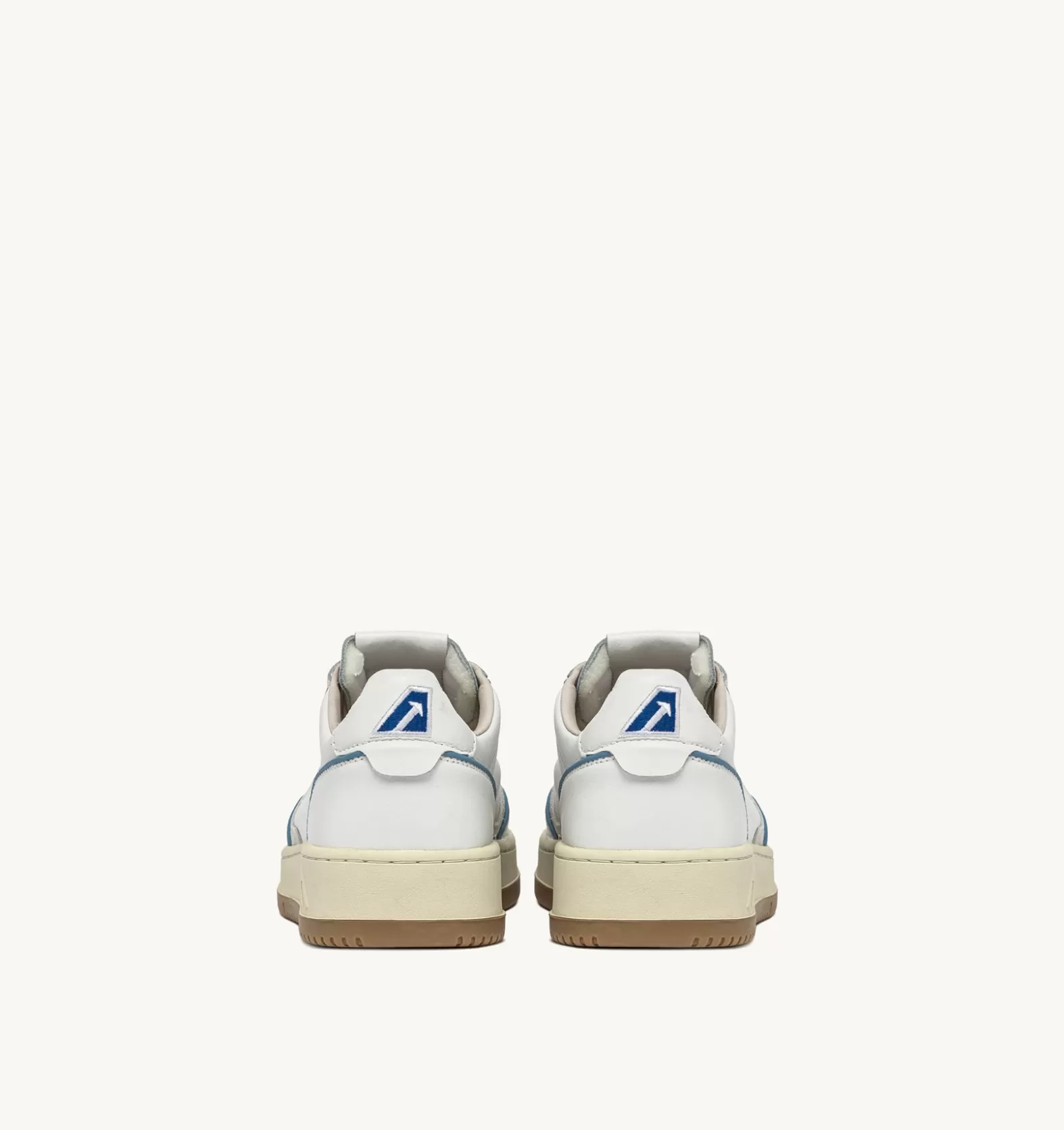 Open^AUTRY Open Low Sneaker In Pelle E Cordoncino Azure