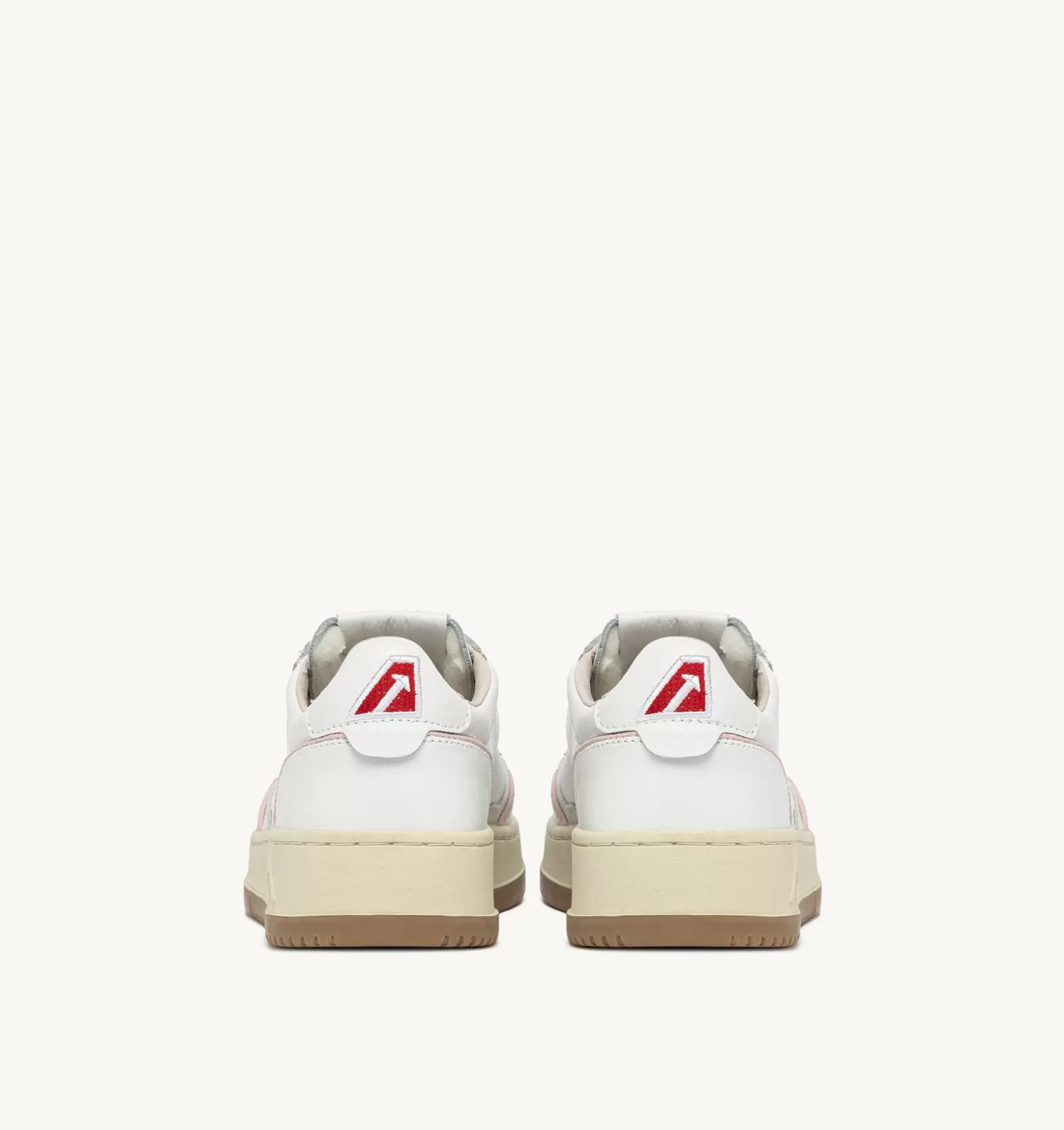 Open^AUTRY Open Low Sneakers In Leather And Pink Cord