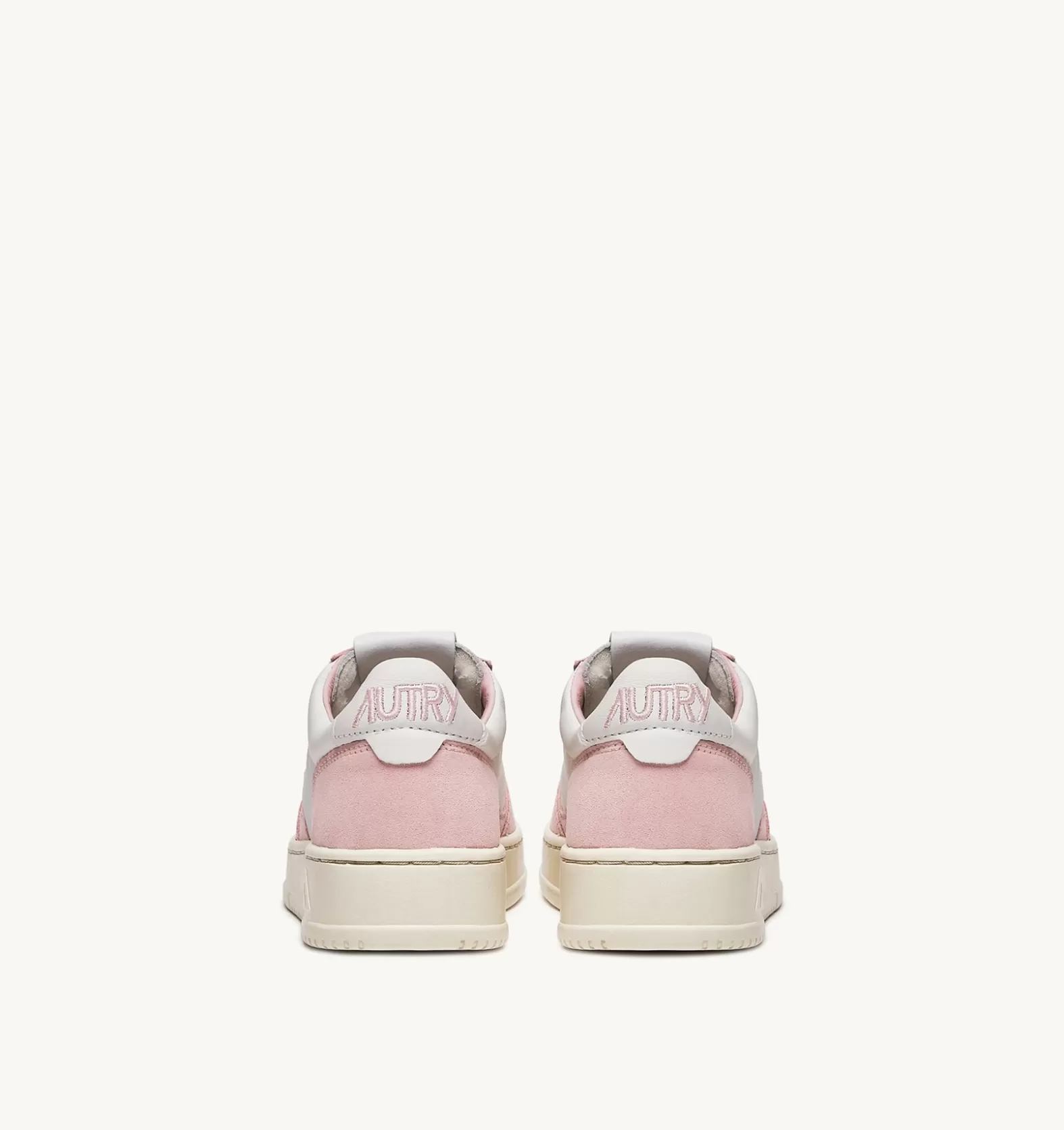 Open^AUTRY Open Low Sneakers In Leather Color White And Academy Pink