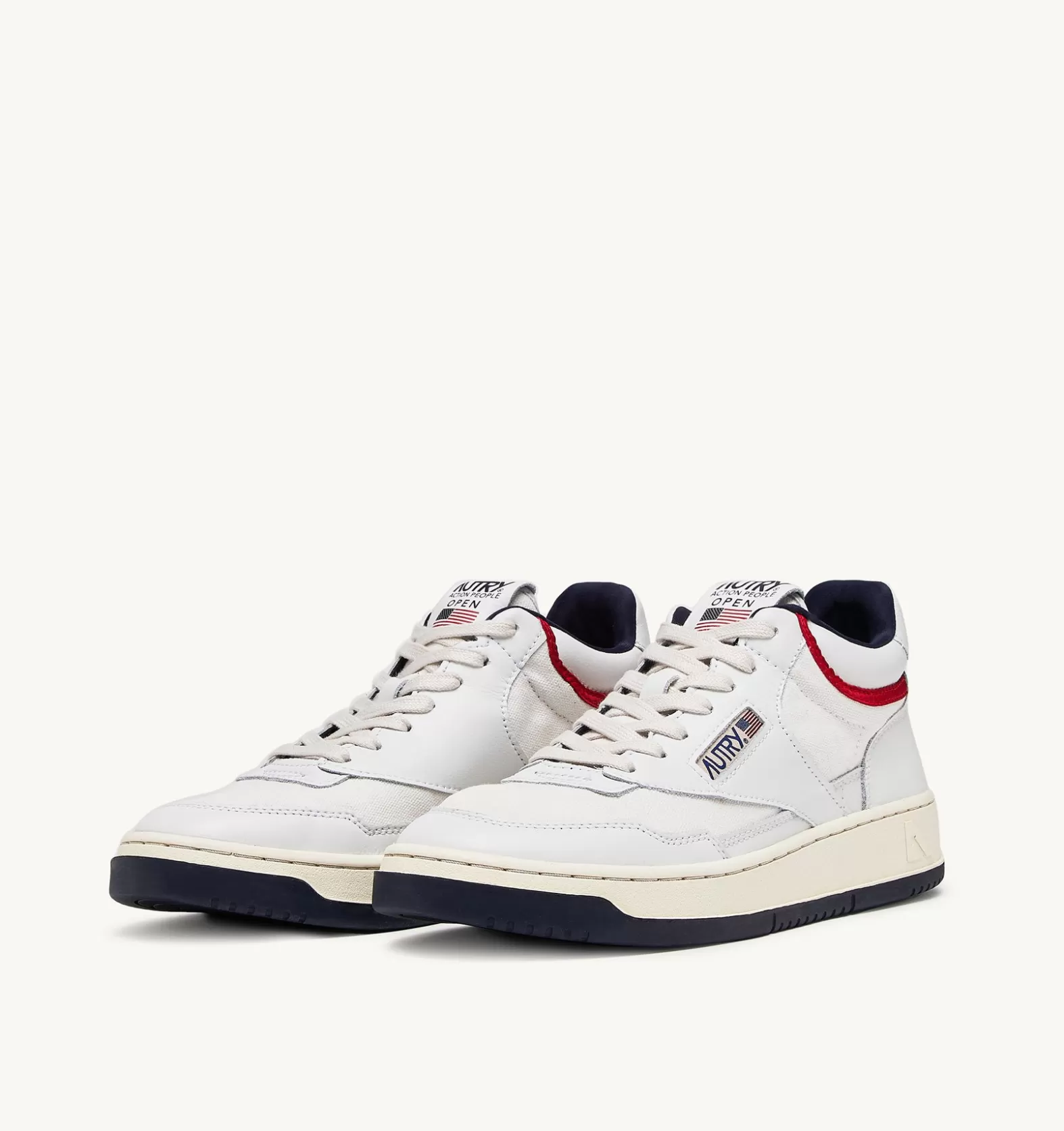 Open^AUTRY Open Mid Sneakers In Leather And Capsule Suede