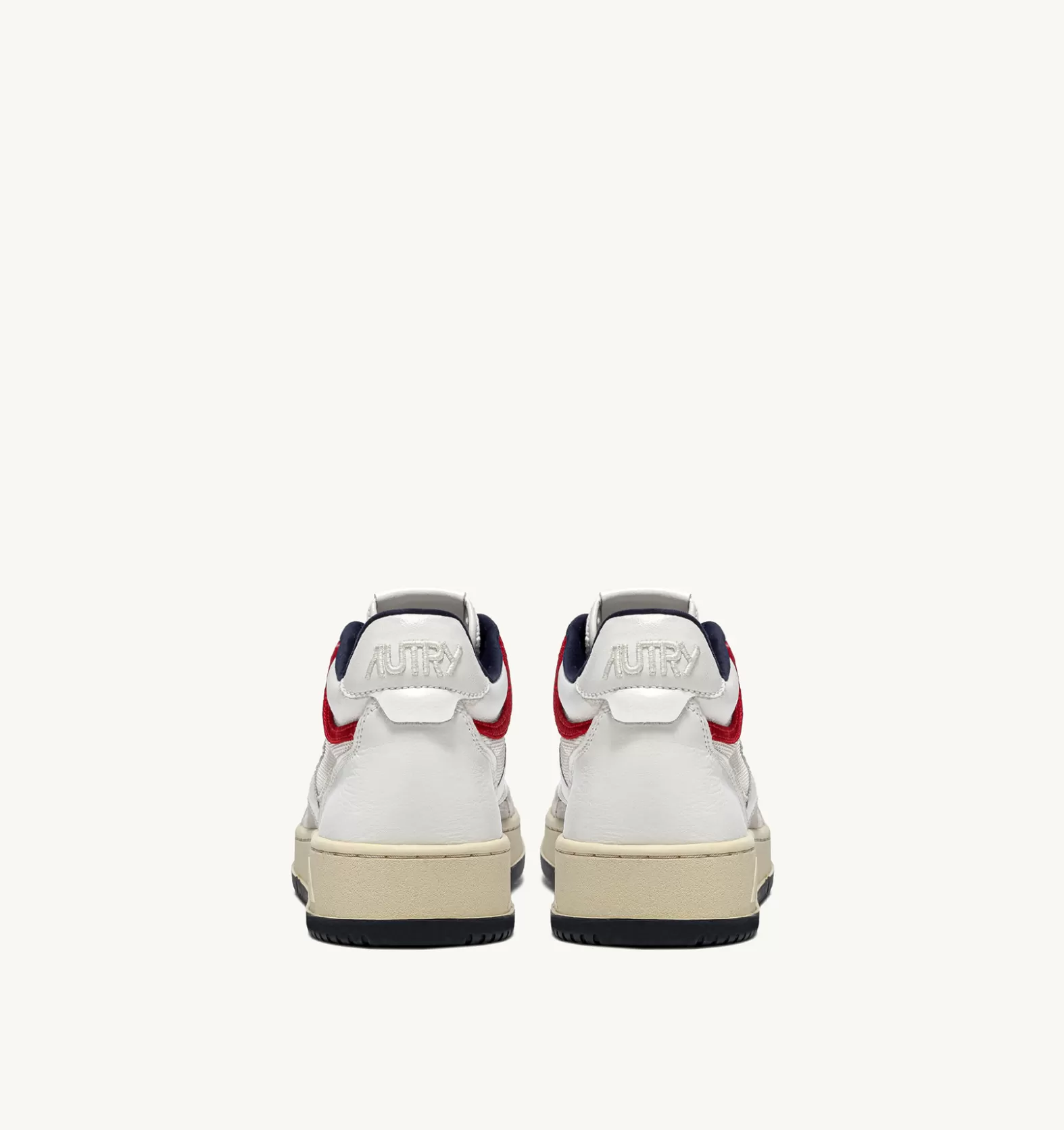 Open^AUTRY Open Mid Sneakers In Mesh And Leather Color White