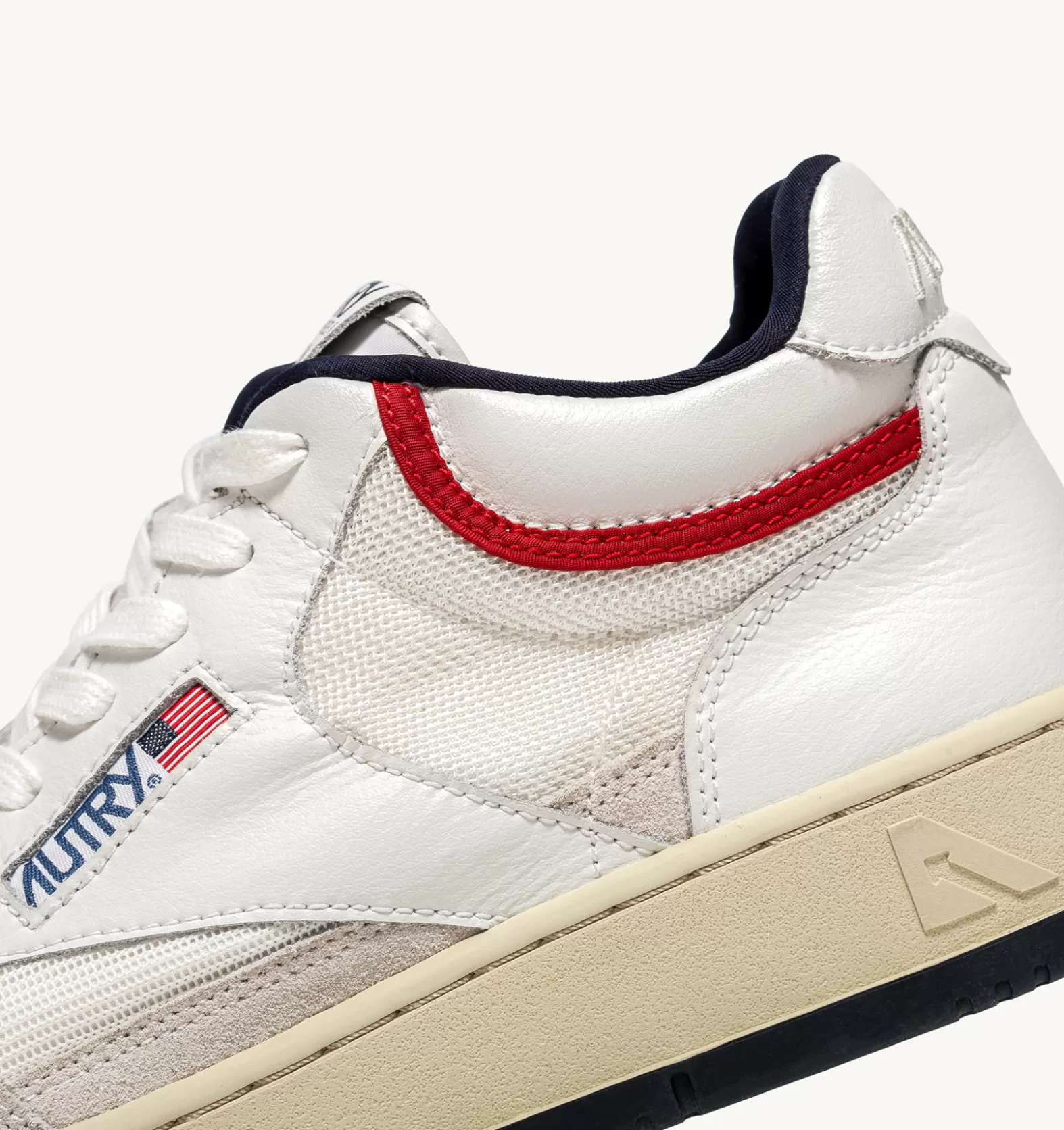 Open^AUTRY Open Mid Sneakers In Mesh And Leather Color White