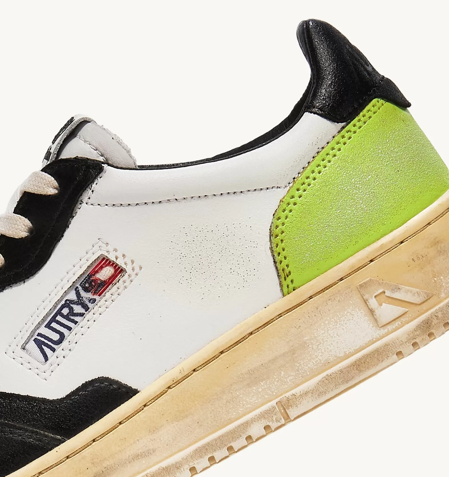 Super Vintage^AUTRY Super Vintage Low Sneaker In White, Black And Green Leather
