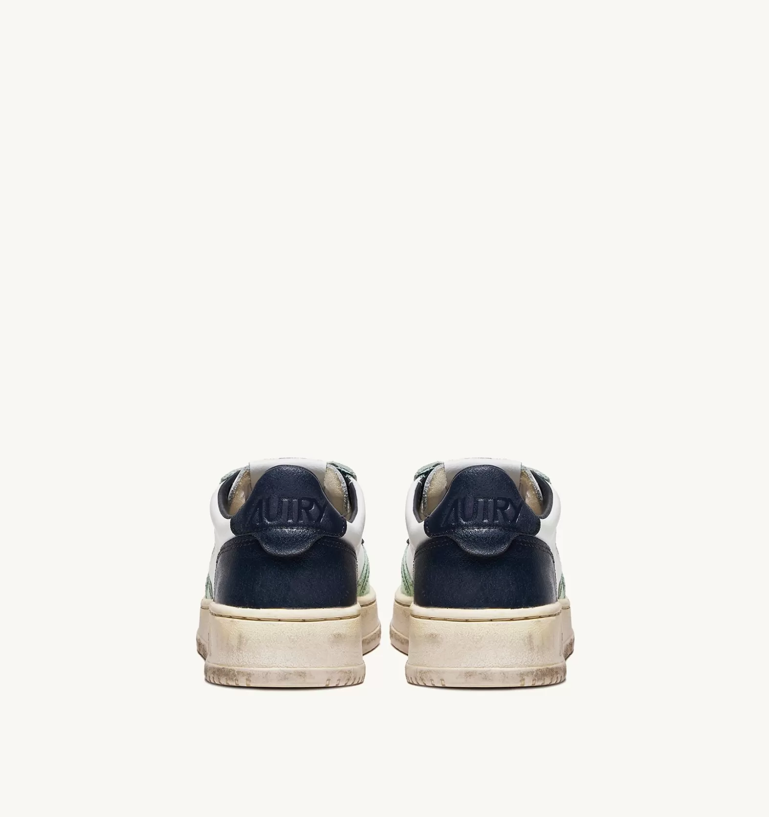 Super Vintage^AUTRY Super Vintage Low Sneakers In Leather Color White Nile And Blue