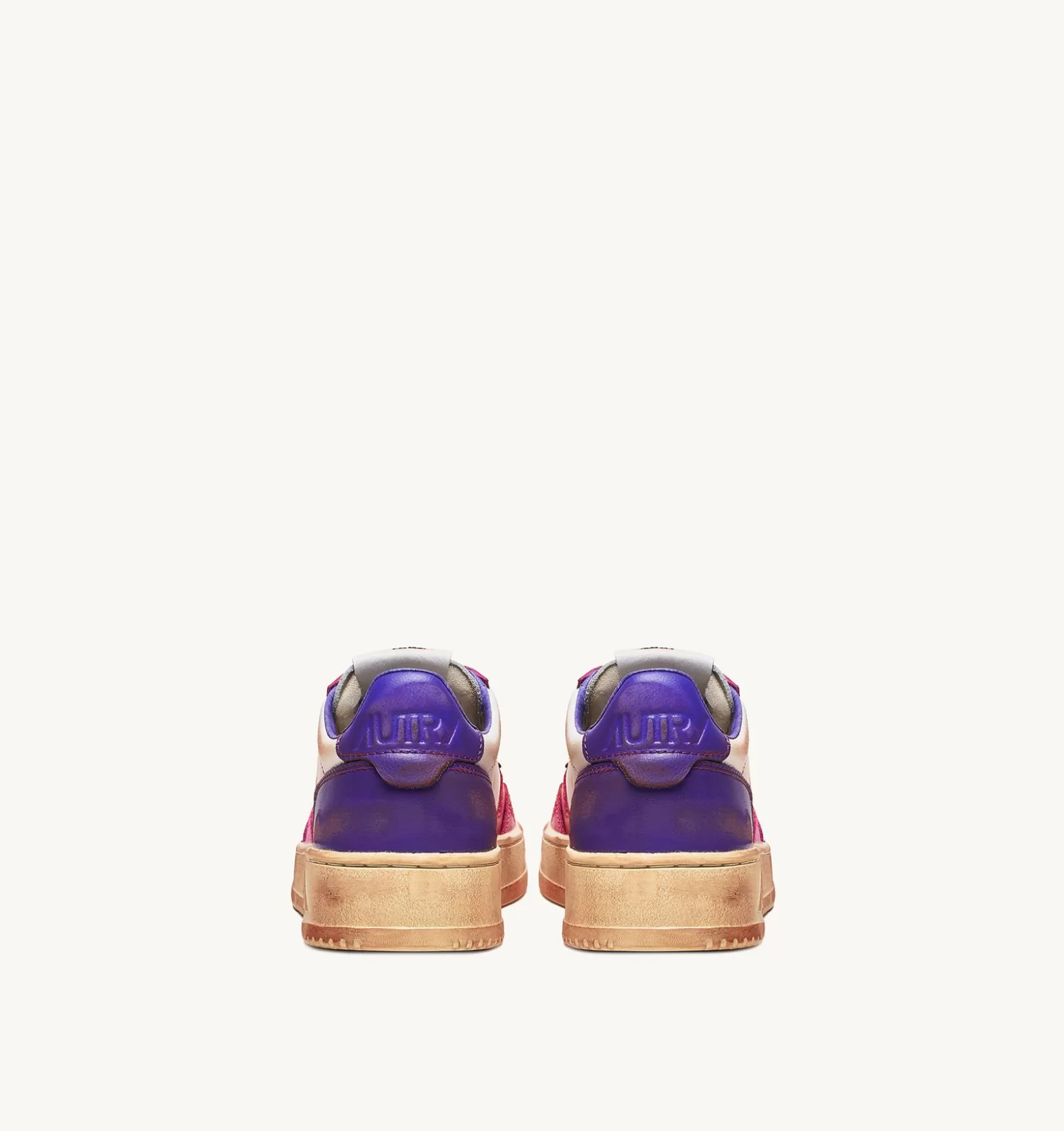 Super Vintage^AUTRY Super Vintage Low Sneakers In Leather Color White Violet And Pink