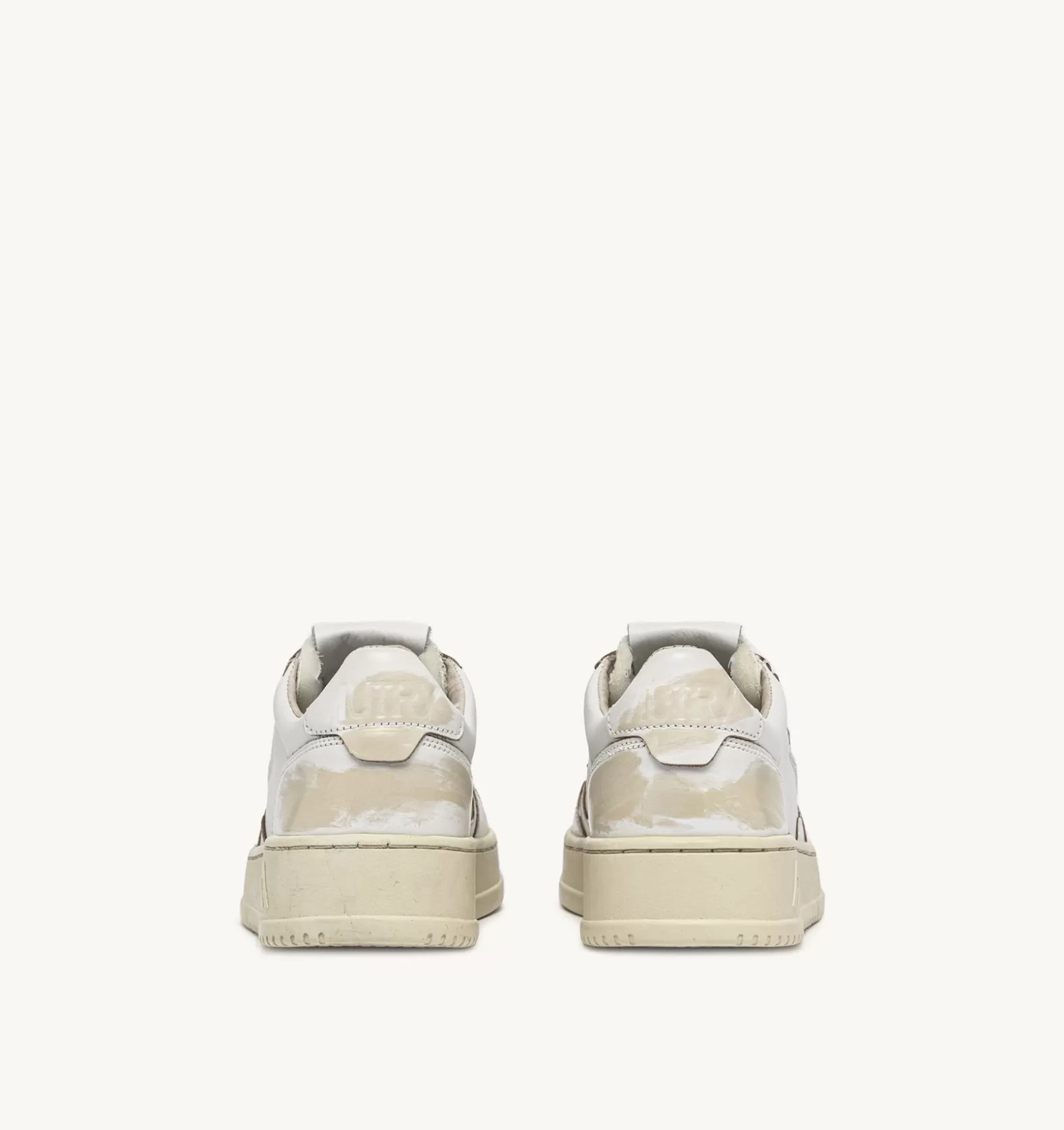 Super Vintage^AUTRY Super Vintage Low Sneakers In Removable Effect Leather Color White And Ivory