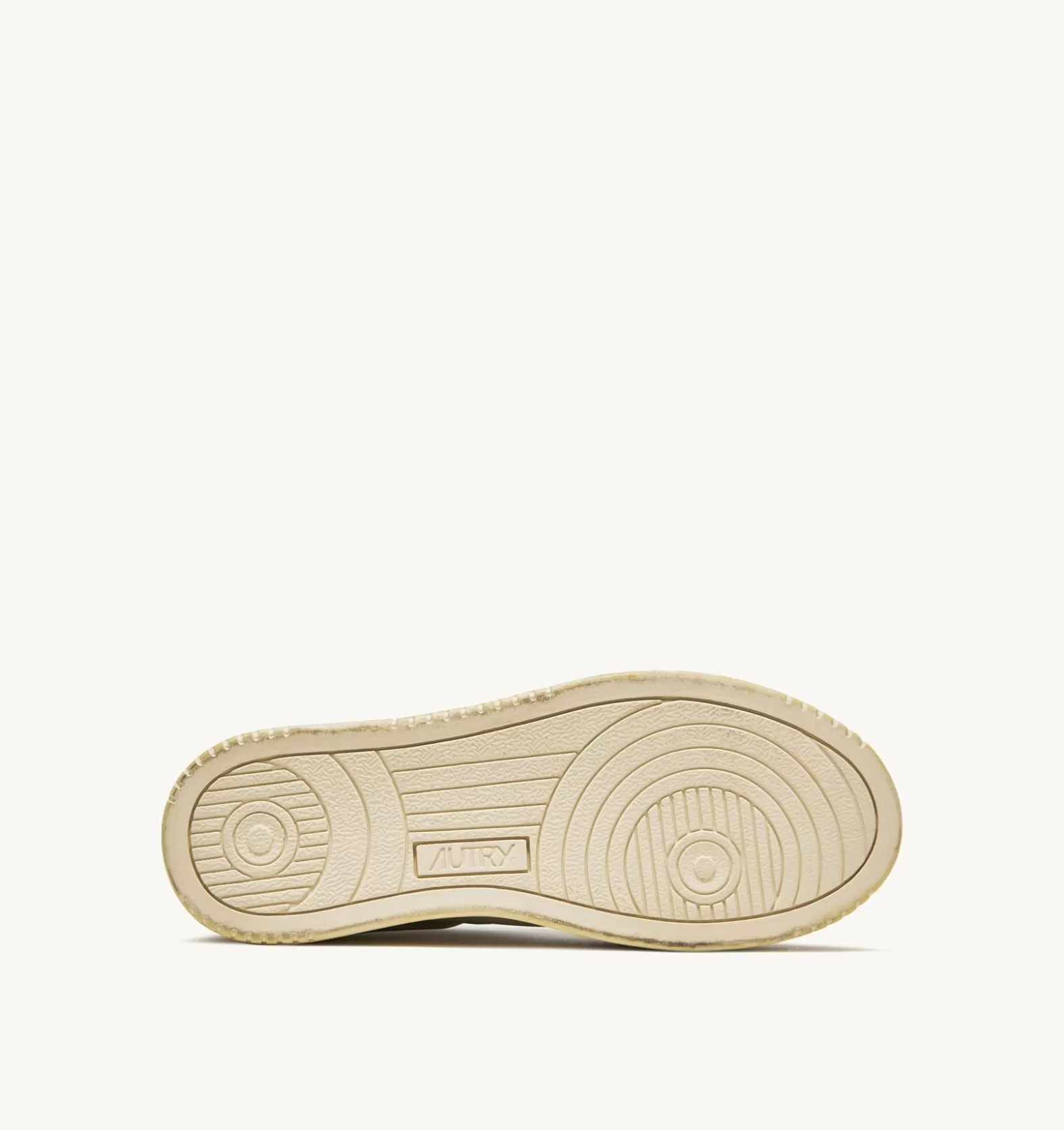 Super Vintage^AUTRY Super Vintage Low Sneakers In Yellowing Effect Leather Color White And Orange