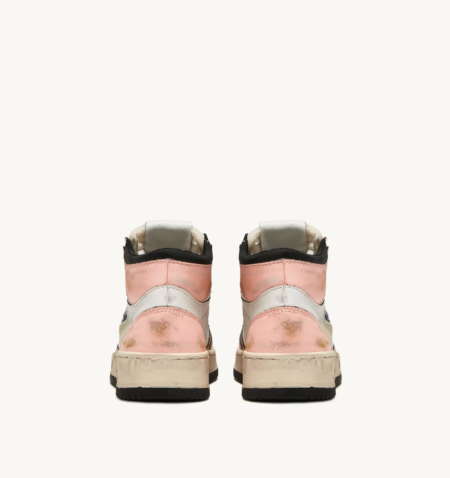 Super Vintage^AUTRY Super Vintage Mid Medalist Sneakers In White And Pink Leather