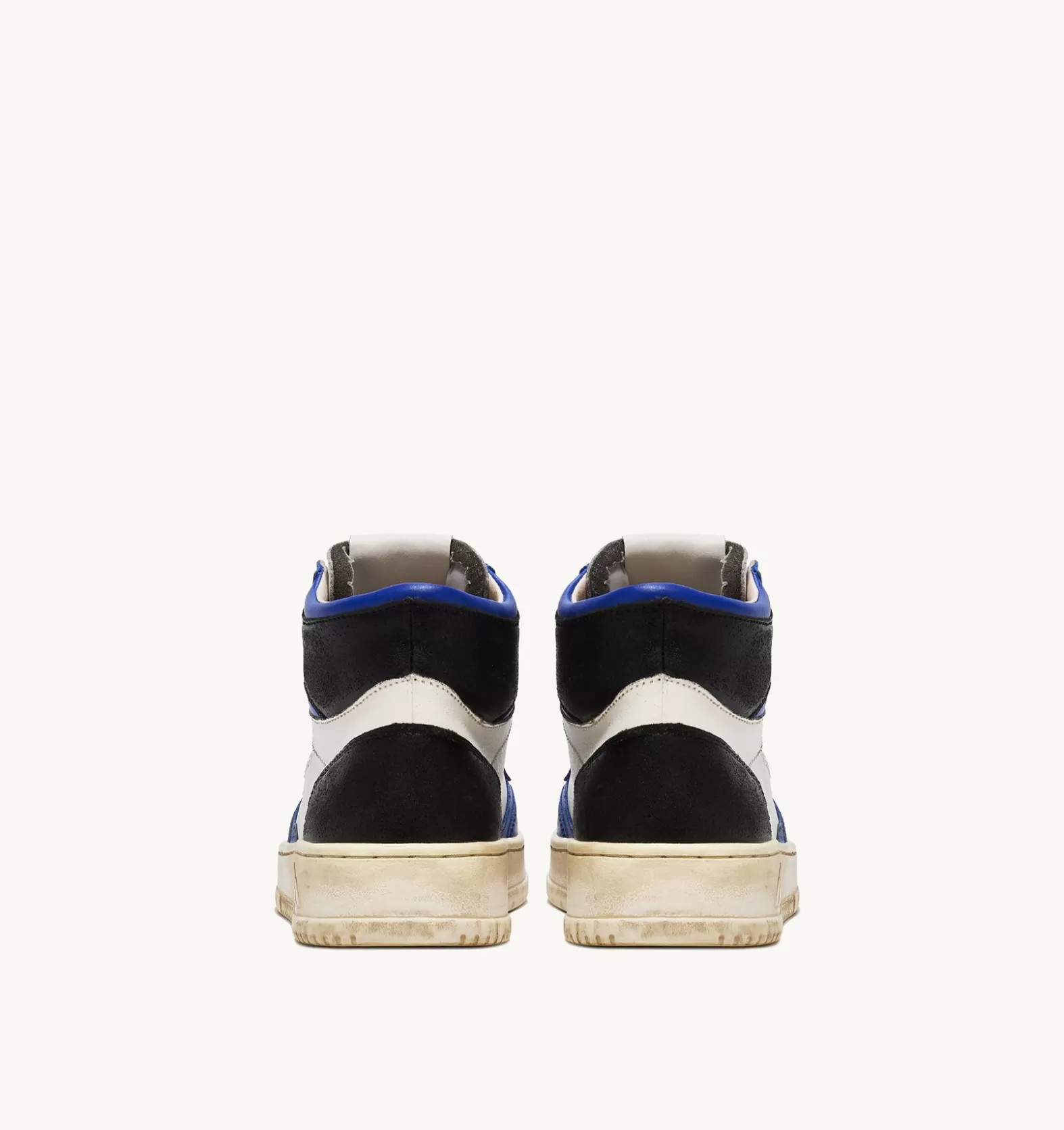 Super Vintage^AUTRY Super Vintage Mid Sneakers In Leather Color White Blue And Black