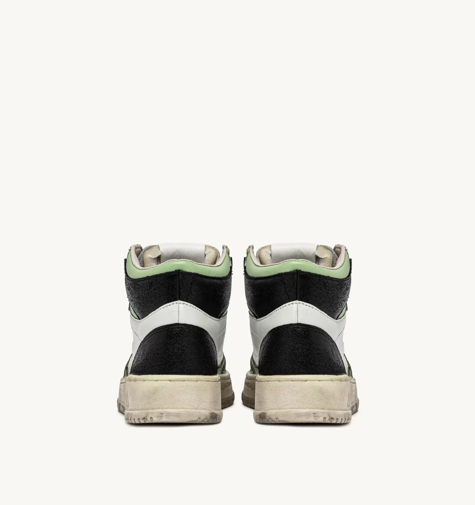 Super Vintage^AUTRY Super Vintage Mid Sneakers In Leather Color White Nile And Blue