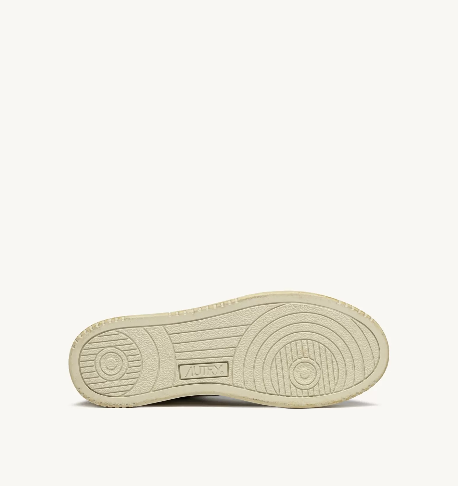 Super Vintage^AUTRY Super Vintage Mid Sneakers In Yellowing Effect Leather Color White And Blue