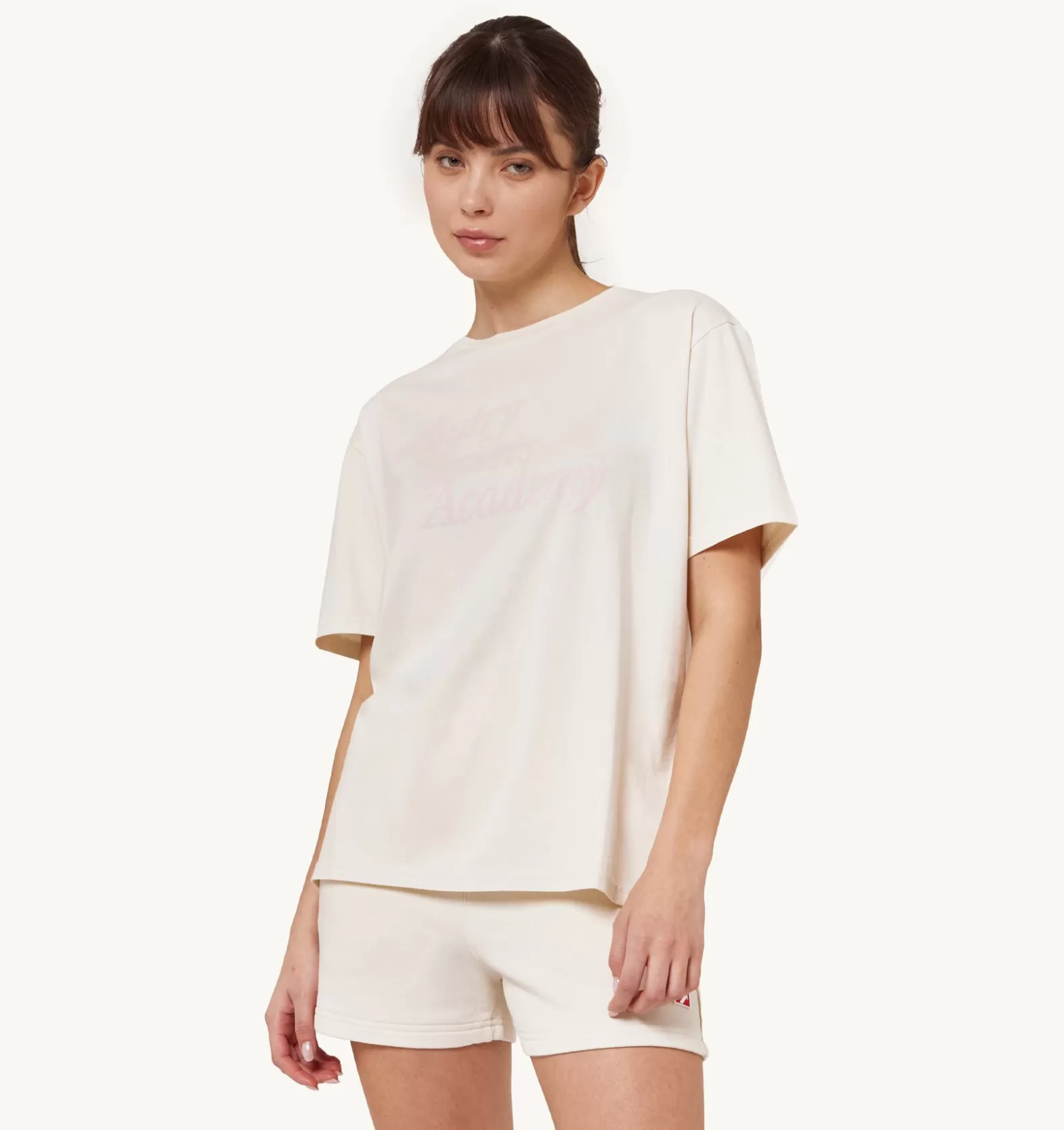 Top^AUTRY Tennis Academy Crew Neck T-Shirt Color Ivory White