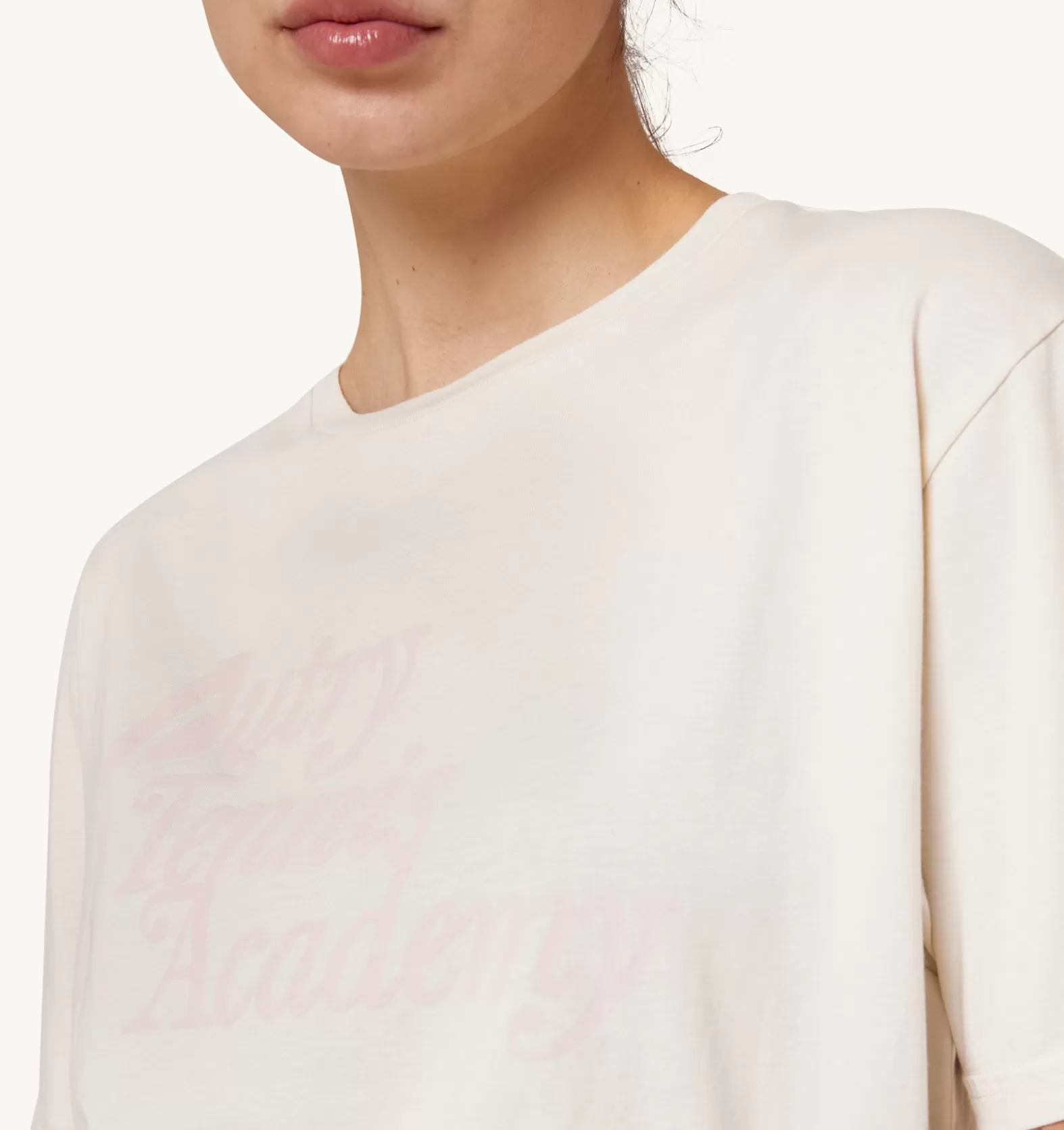 Top^AUTRY Tennis Academy Crew Neck T-Shirt Color Ivory White