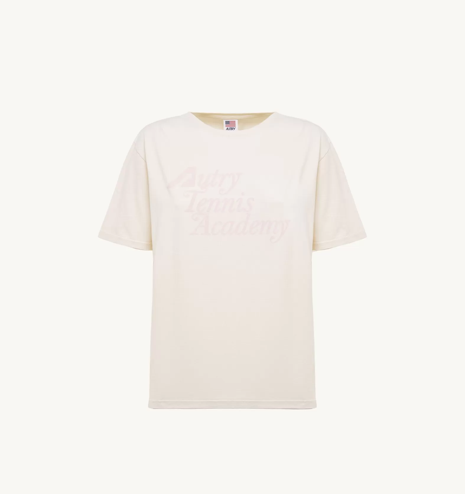 Top^AUTRY Tennis Academy Crew Neck T-Shirt Color Ivory White