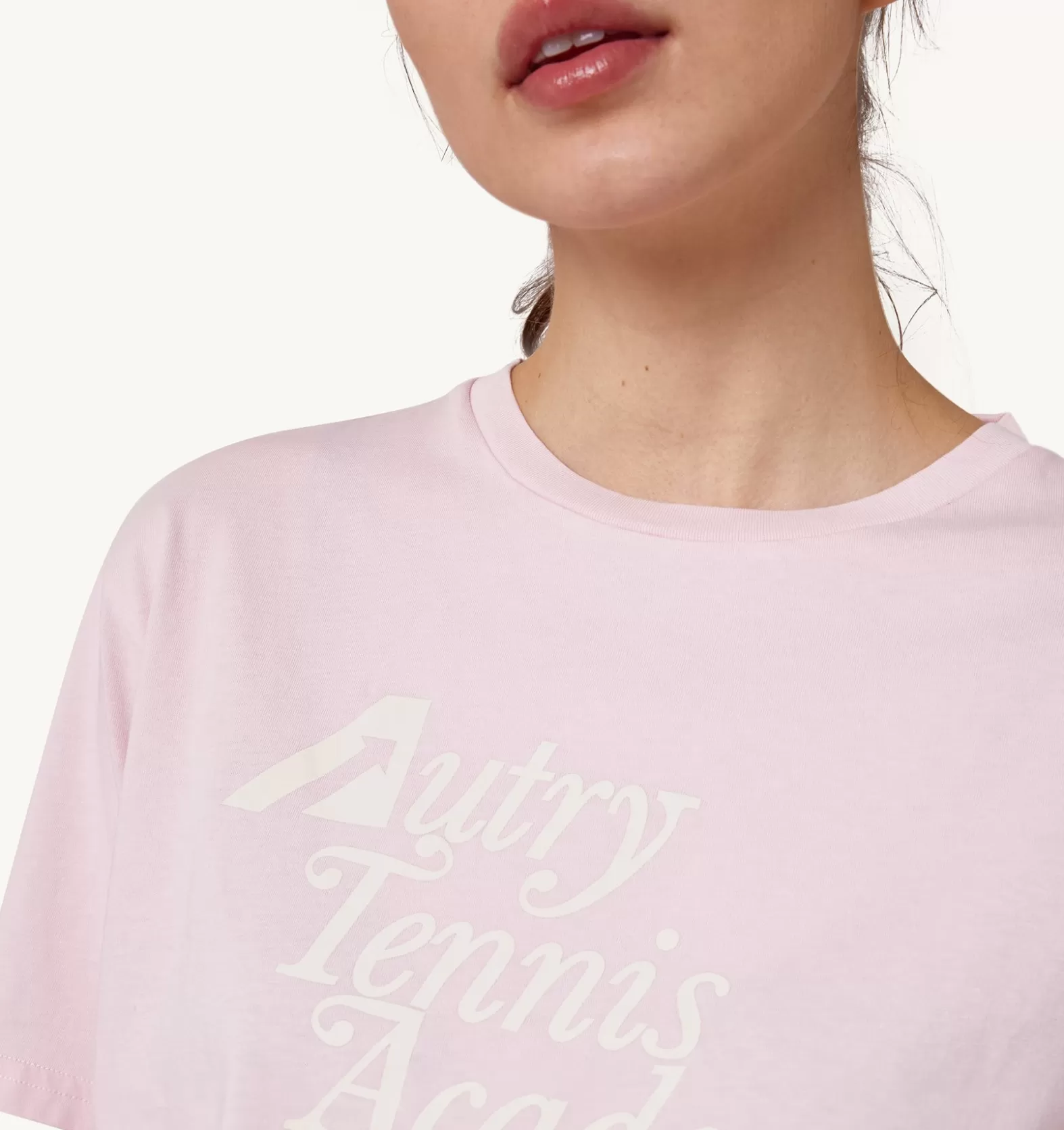 Top^AUTRY Tennis Academy Crew Neck T-Shirt Color Pink
