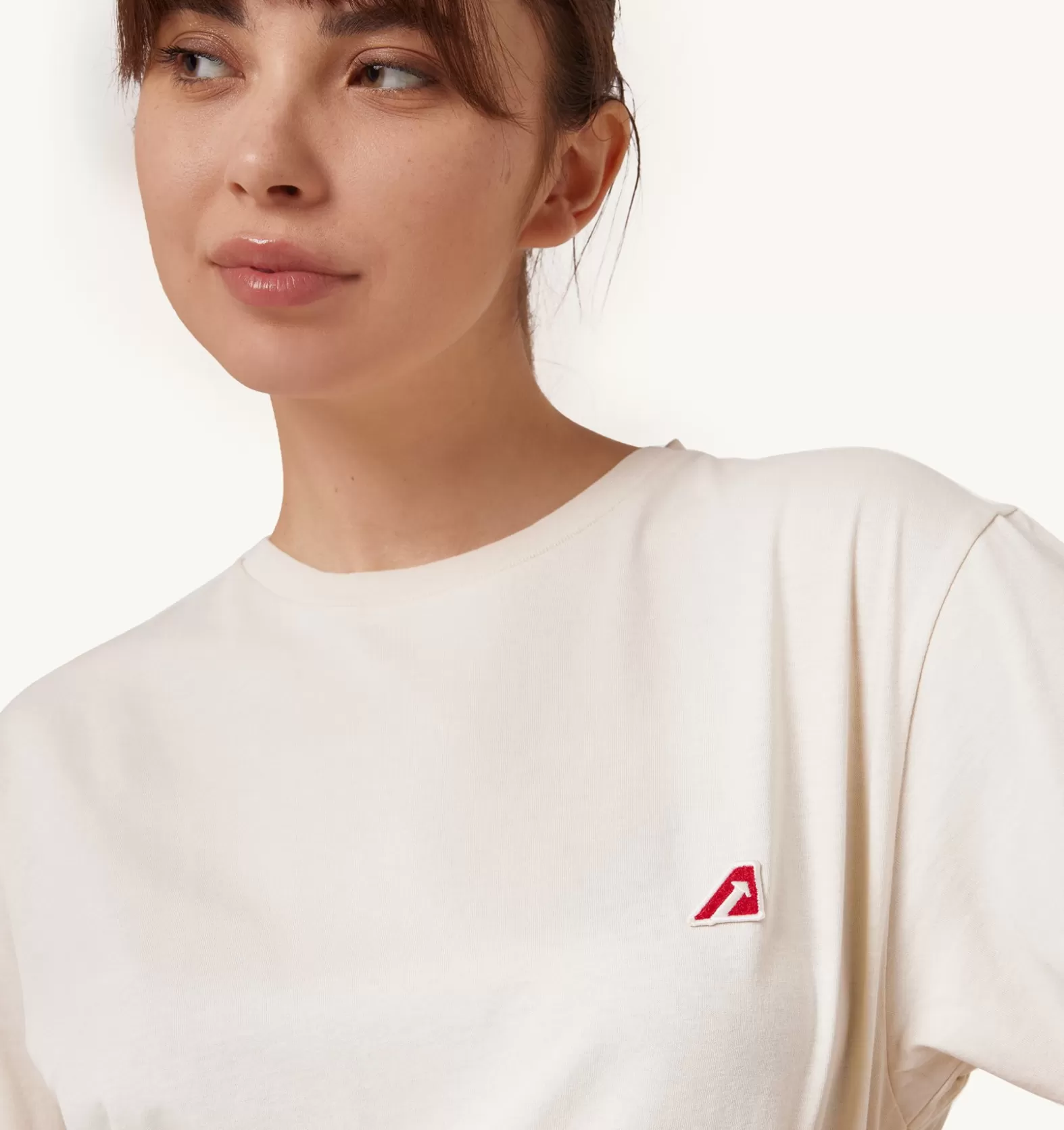 Top^AUTRY Tennis Crew Neck T-Shirt Color Ivory White