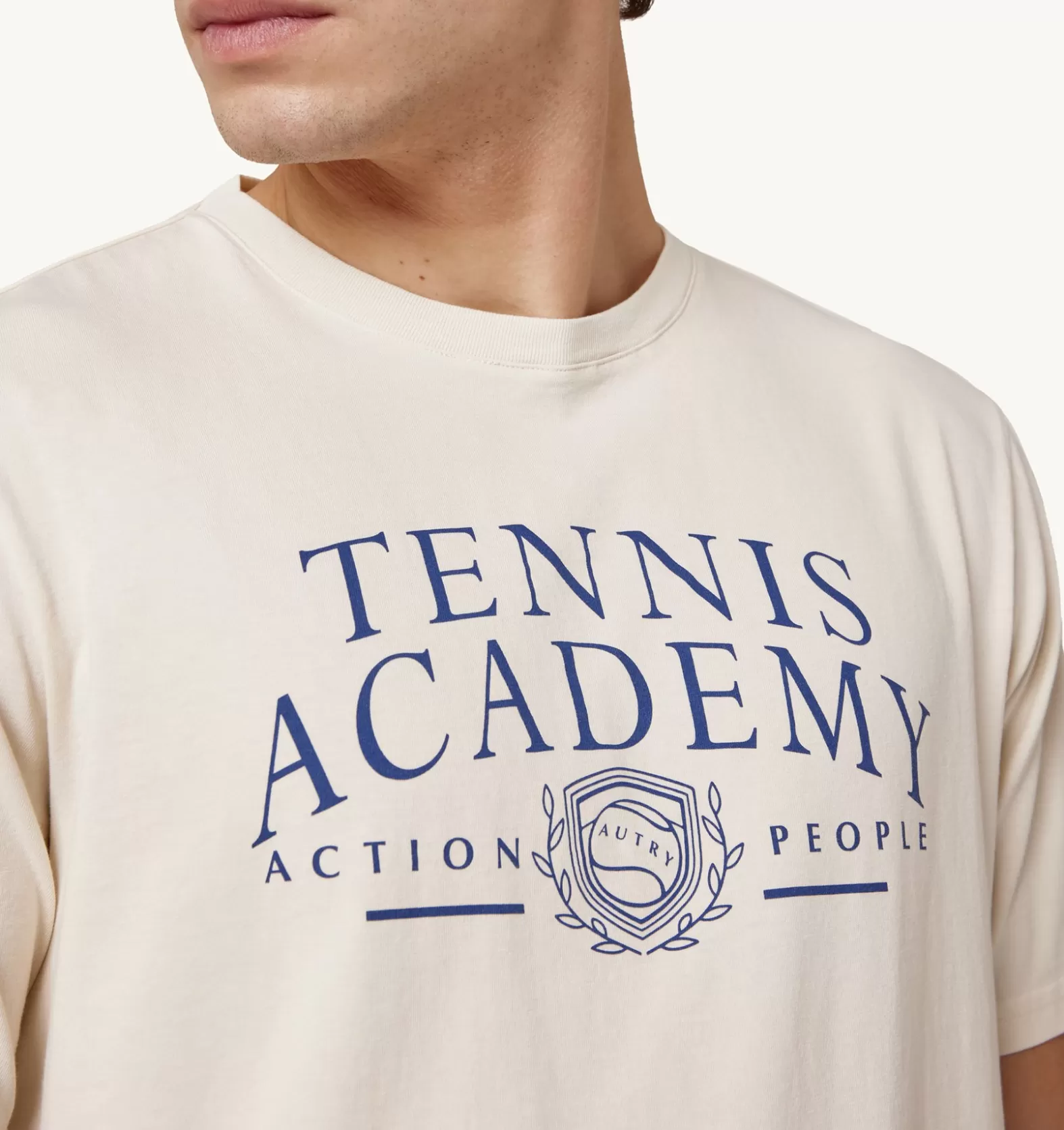 Top^AUTRY Tennis Crew Neck T-Shirt Color Ivory White