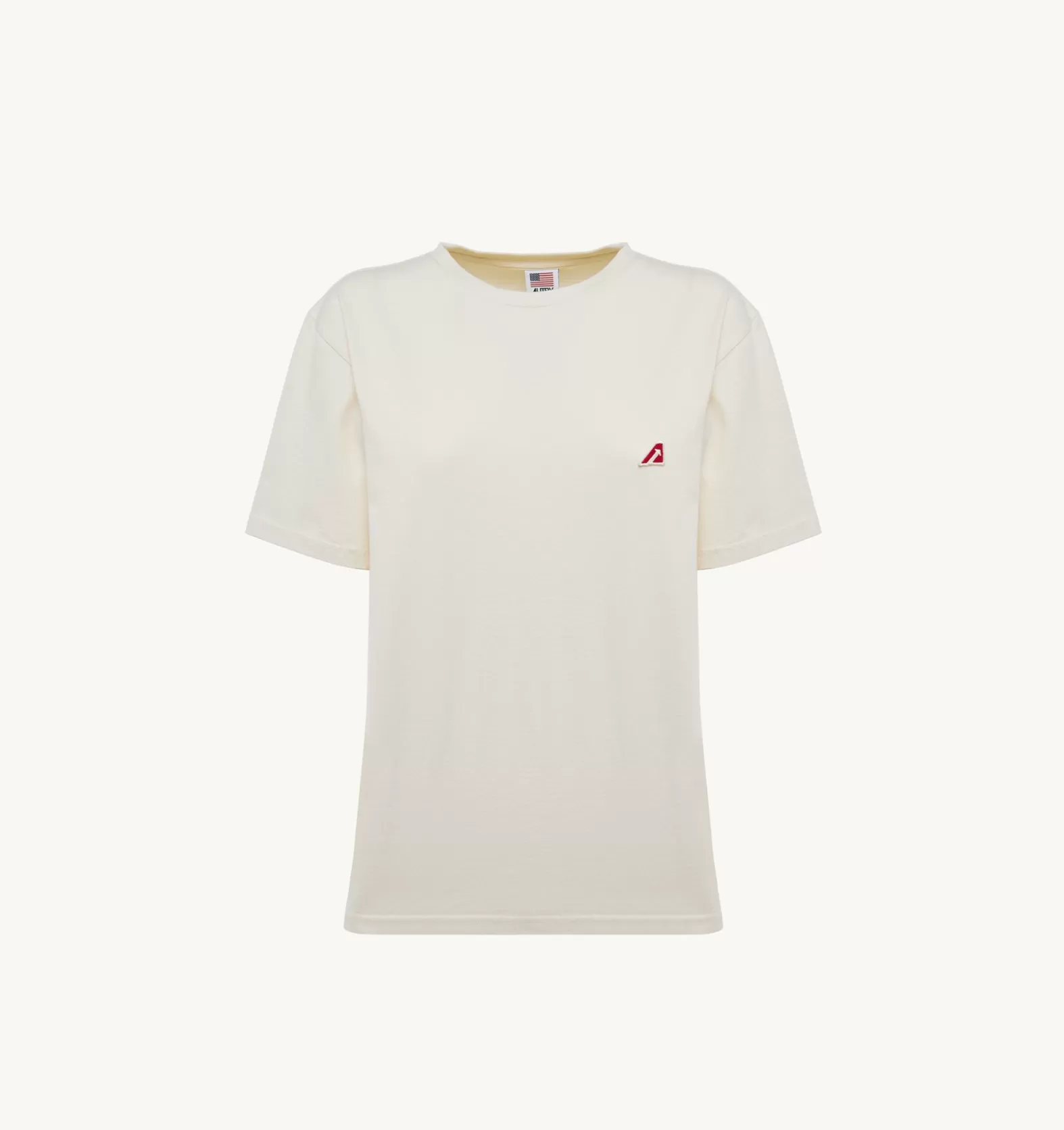 Top^AUTRY Tennis Crew Neck T-Shirt Color Ivory White