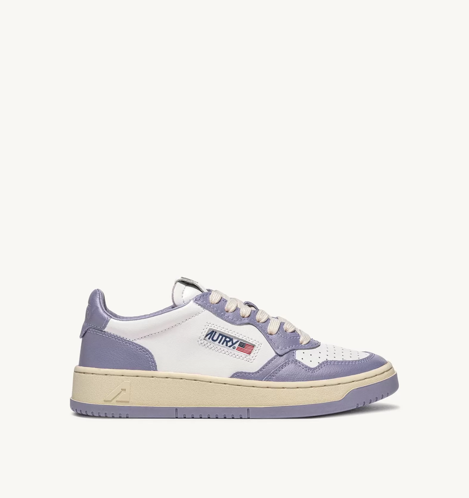 Medalist^AUTRY Two-Tone Medalist Low Sneakers In Leather Color White And Lavender