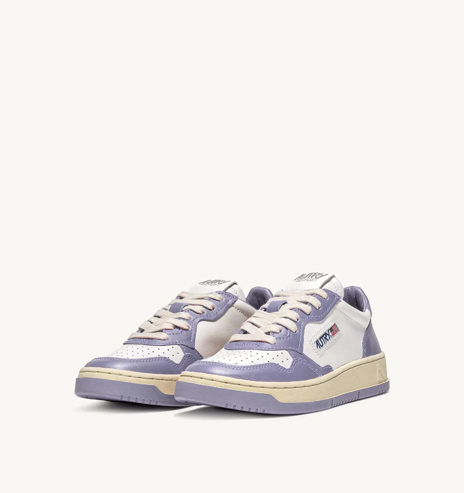 Medalist^AUTRY Two-Tone Medalist Low Sneakers In Leather Color White And Lavender