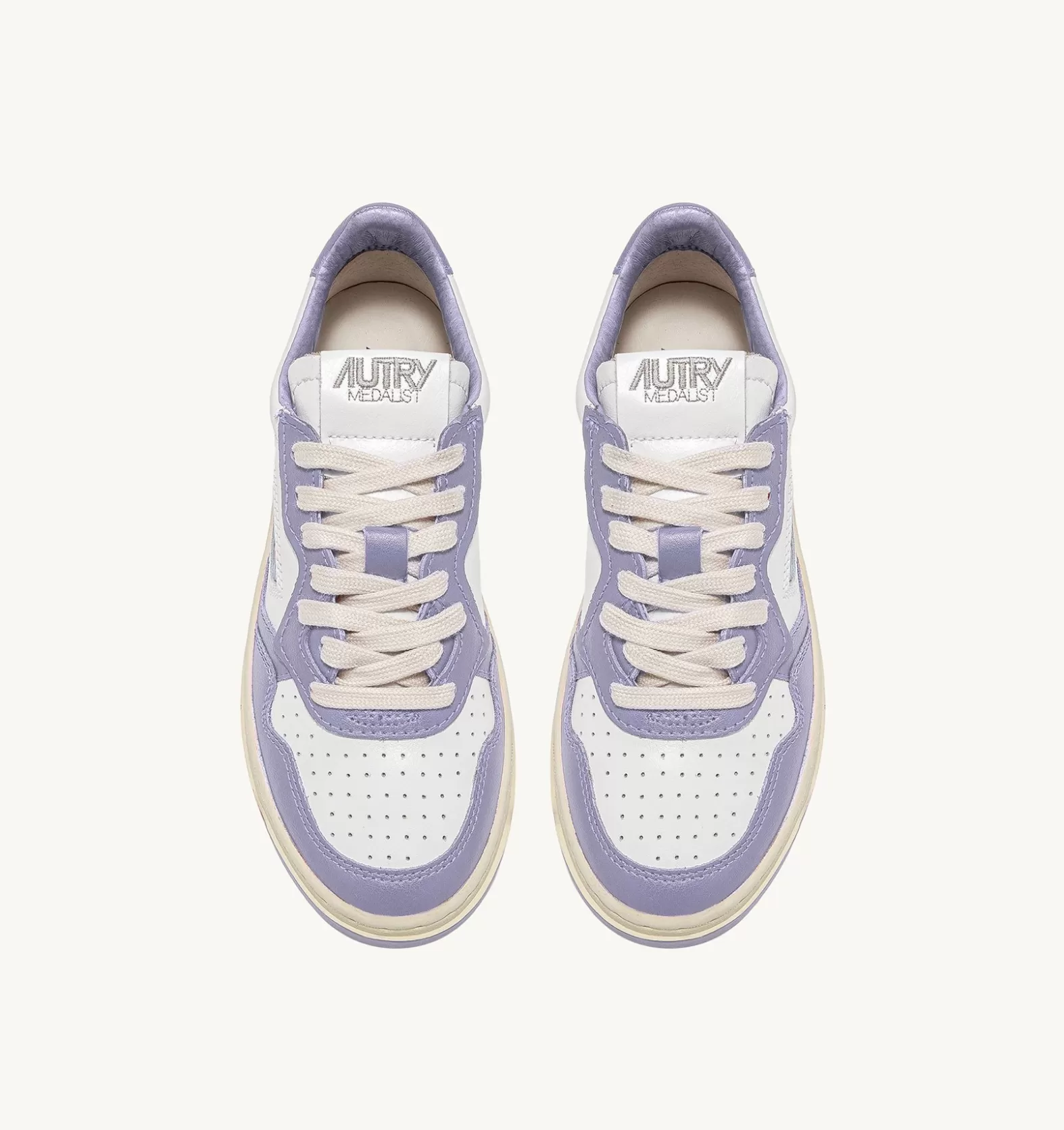 Medalist^AUTRY Two-Tone Medalist Low Sneakers In Leather Color White And Lavender