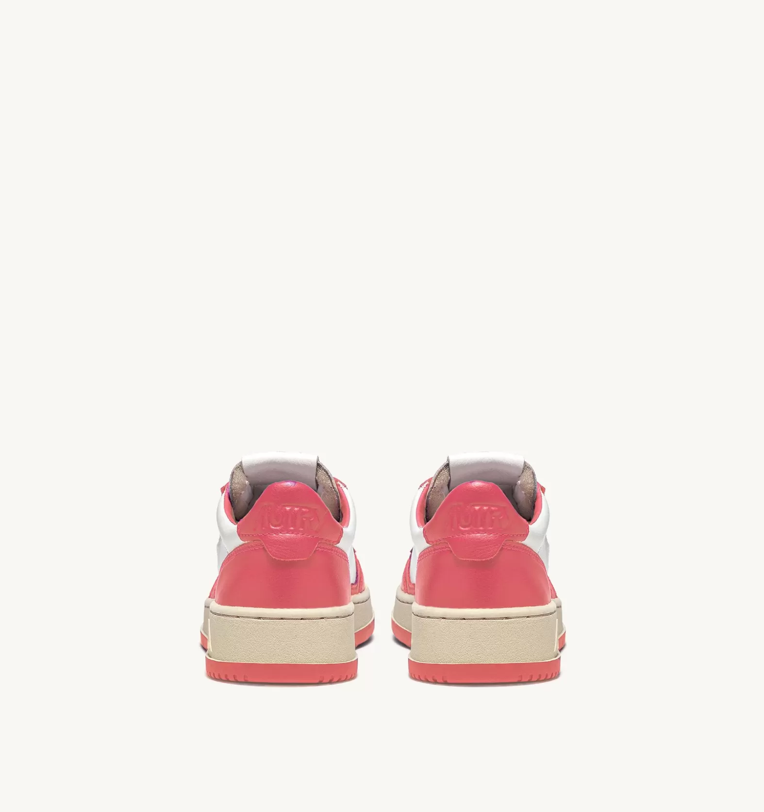 Medalist^AUTRY Two-Tone Medalist Low Sneakers In Leather Color White And Lobster