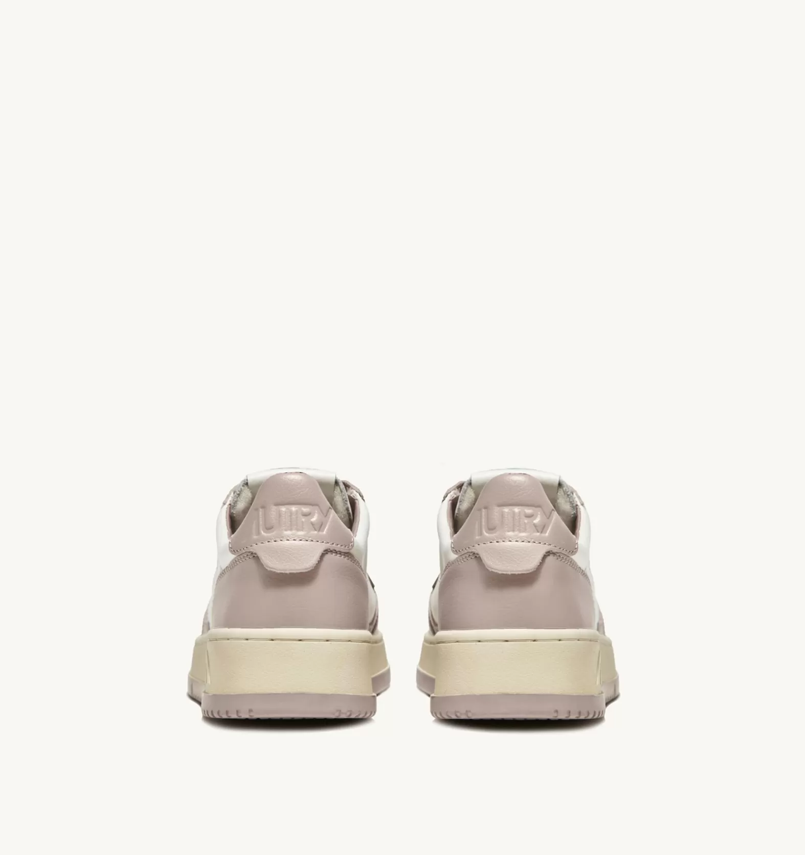 Medalist^AUTRY Two-Tone Medalist Low Sneakers In Leather Color White And Mushroom
