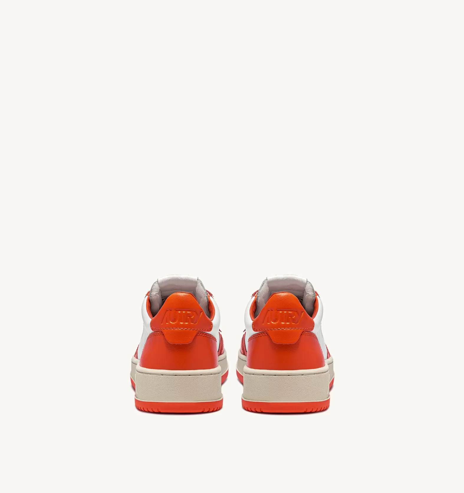 Medalist^AUTRY Two-Tone Medalist Low Sneakers In Leather Color White And Tangerine