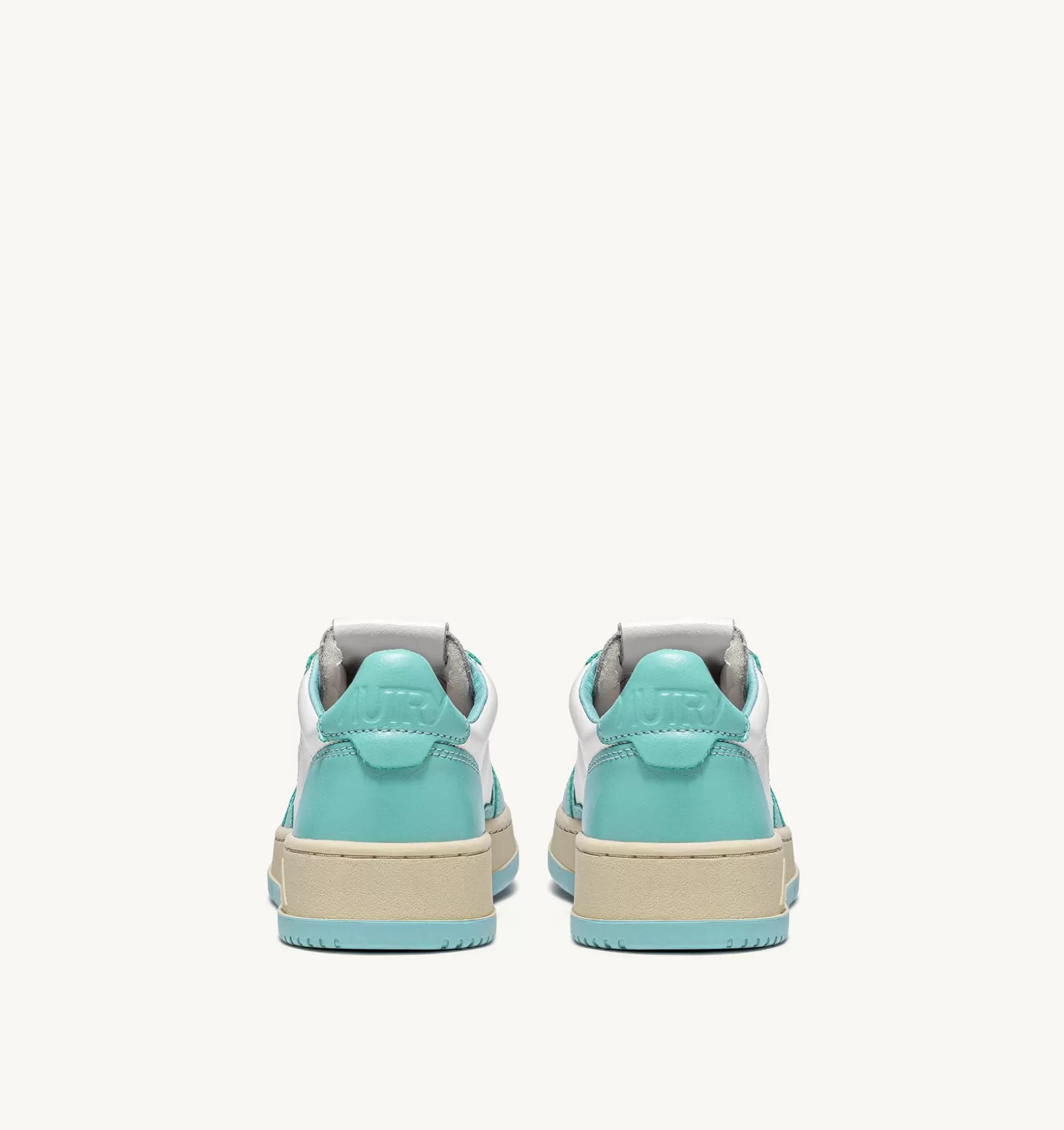 Medalist^AUTRY Two-Tone Medalist Low Sneakers In Leather Color White And Turquoise